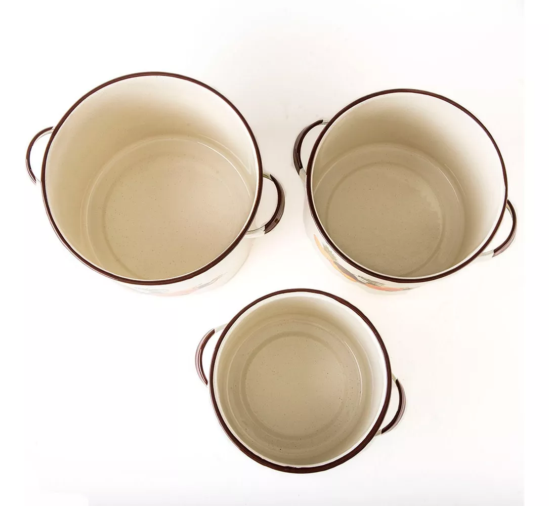 Juego De Ollas Grandes De 6 Pzas Decorado Tropical Cinsa