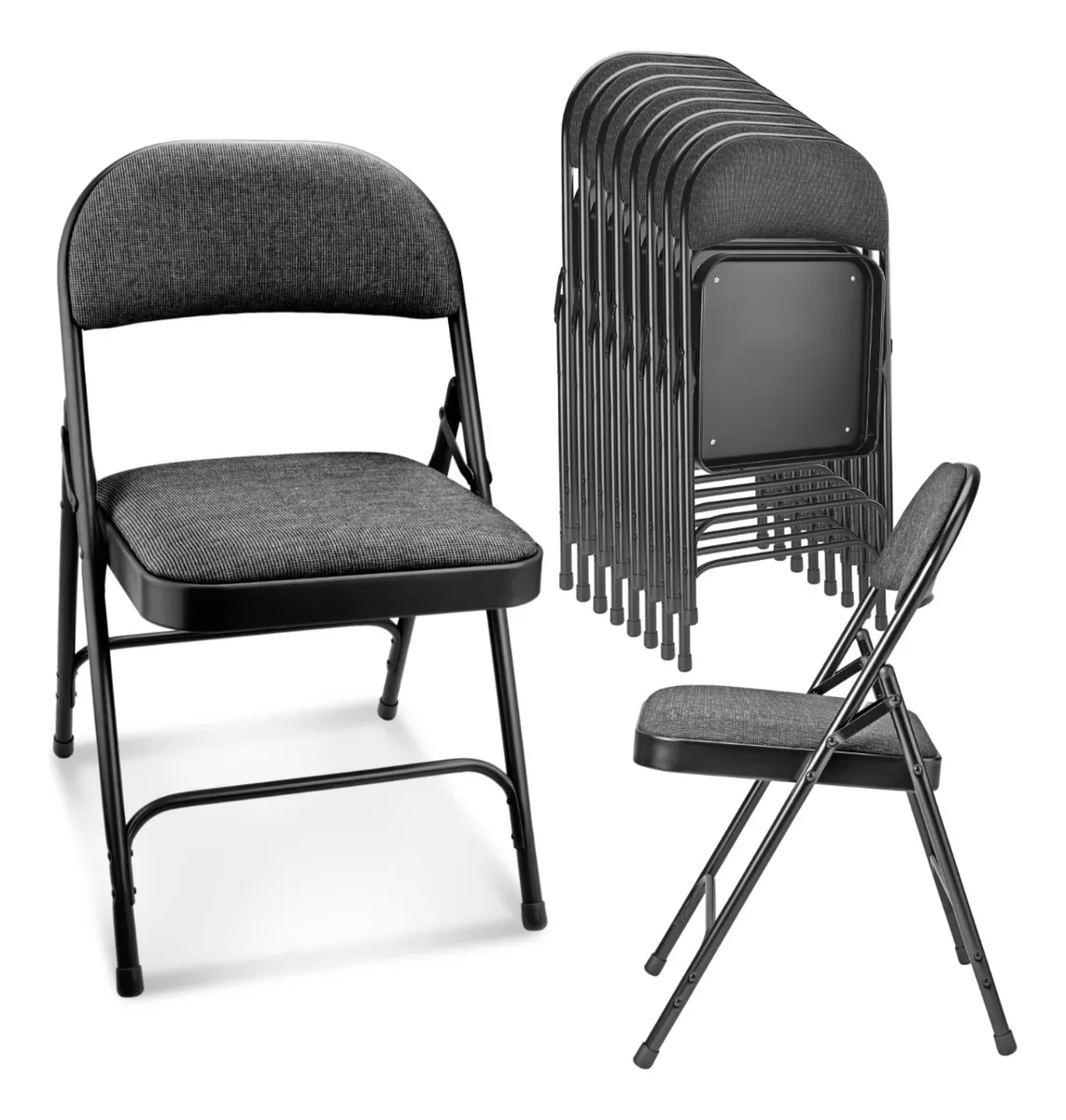 Pack 10 Silla Plegable Acojinada Metalica Uso Rudo Acolchnad