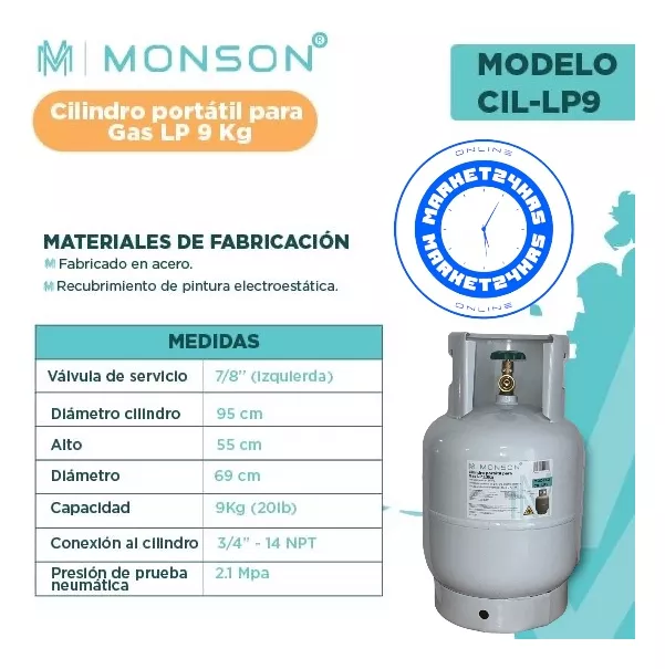 Tanque De Gas Lp Vacío Marca Roalf De 10kg Cilindro Portátil