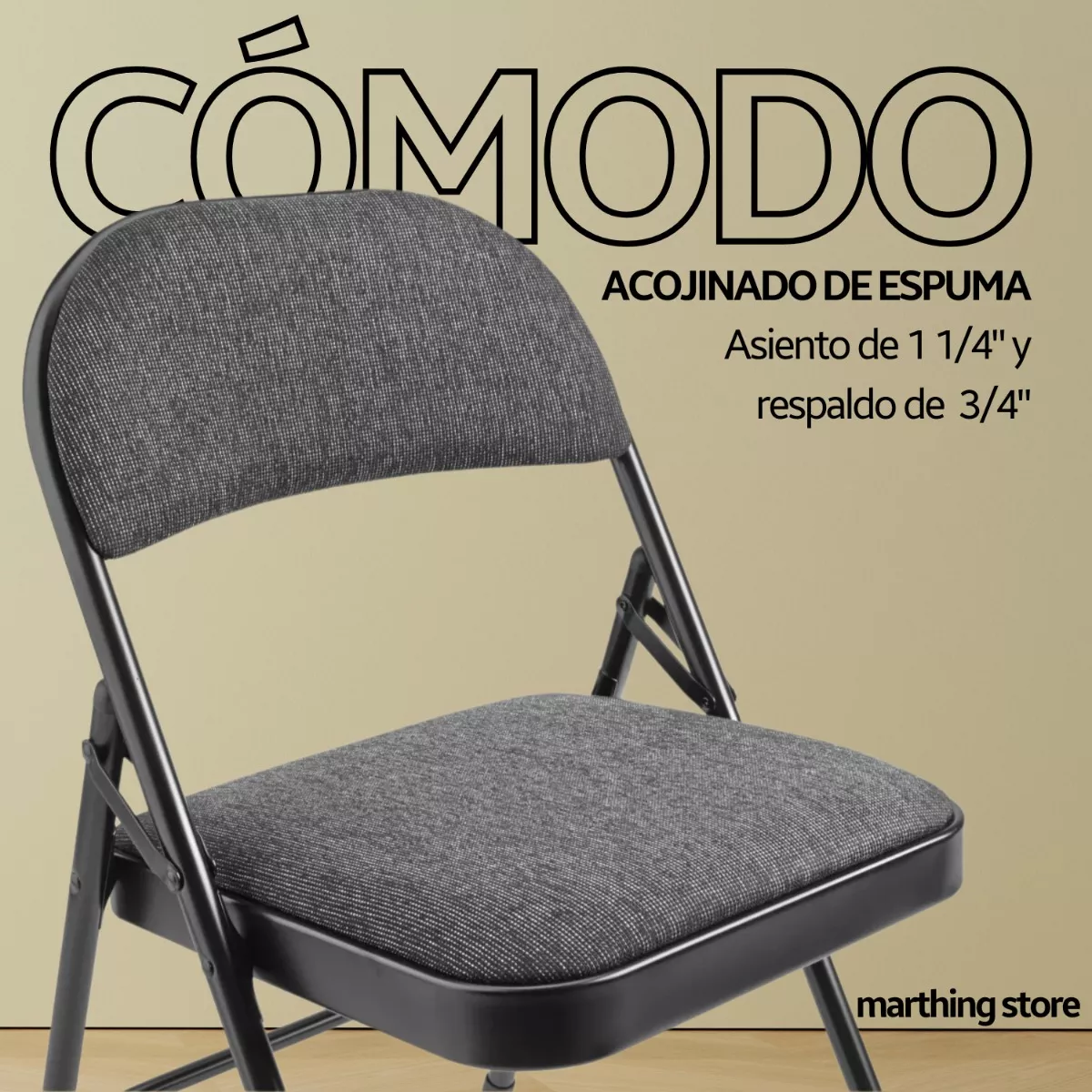 Pack 10 Silla Plegable Acojinada Metalica Uso Rudo Acolchnad