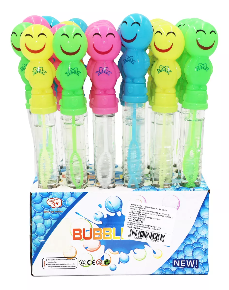 30 Burbujas Burbujero Color Niño Juguete Jabon Mayoreo