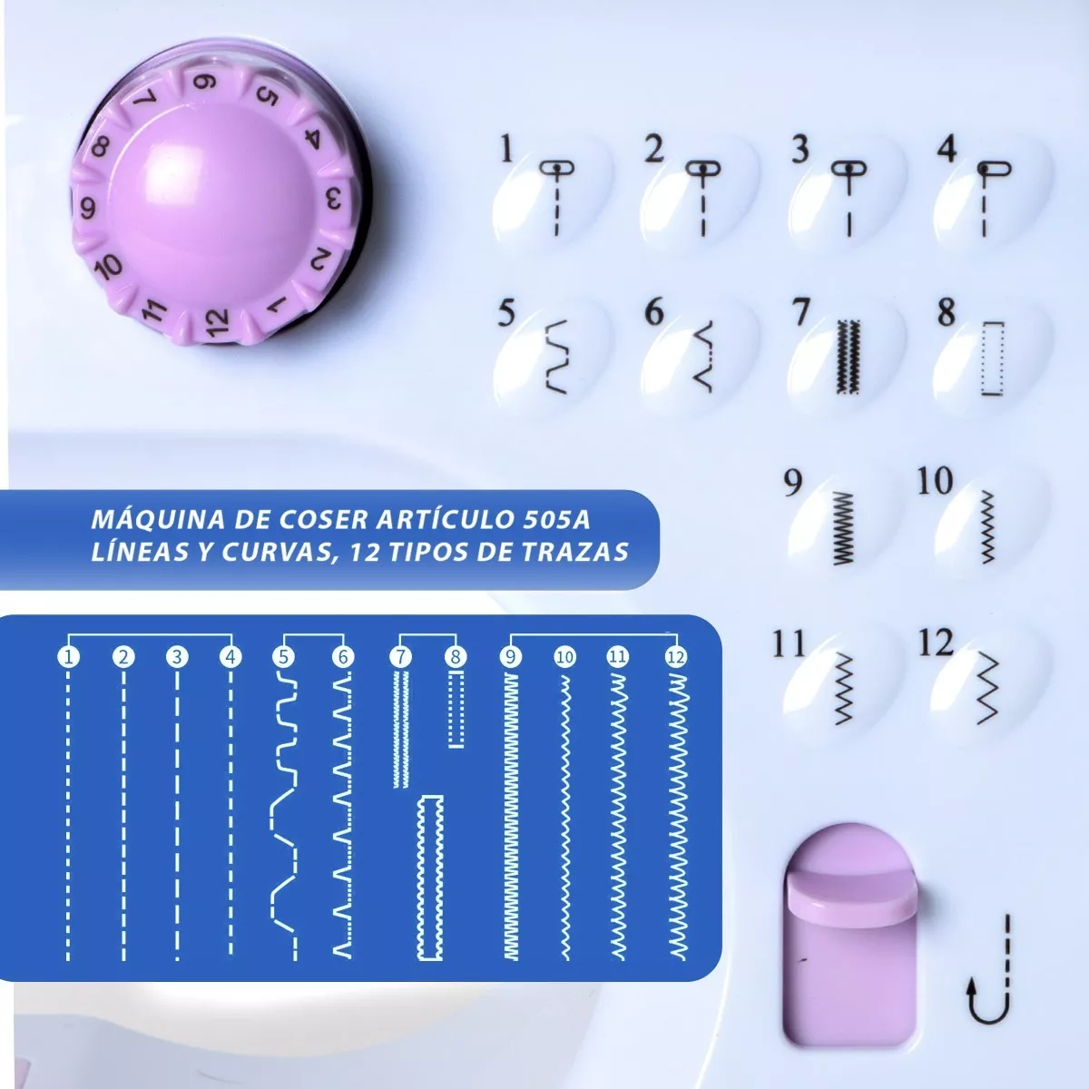 Maquina De Coser Portatil Eléctrica Con Kit De Costura Color Blanco