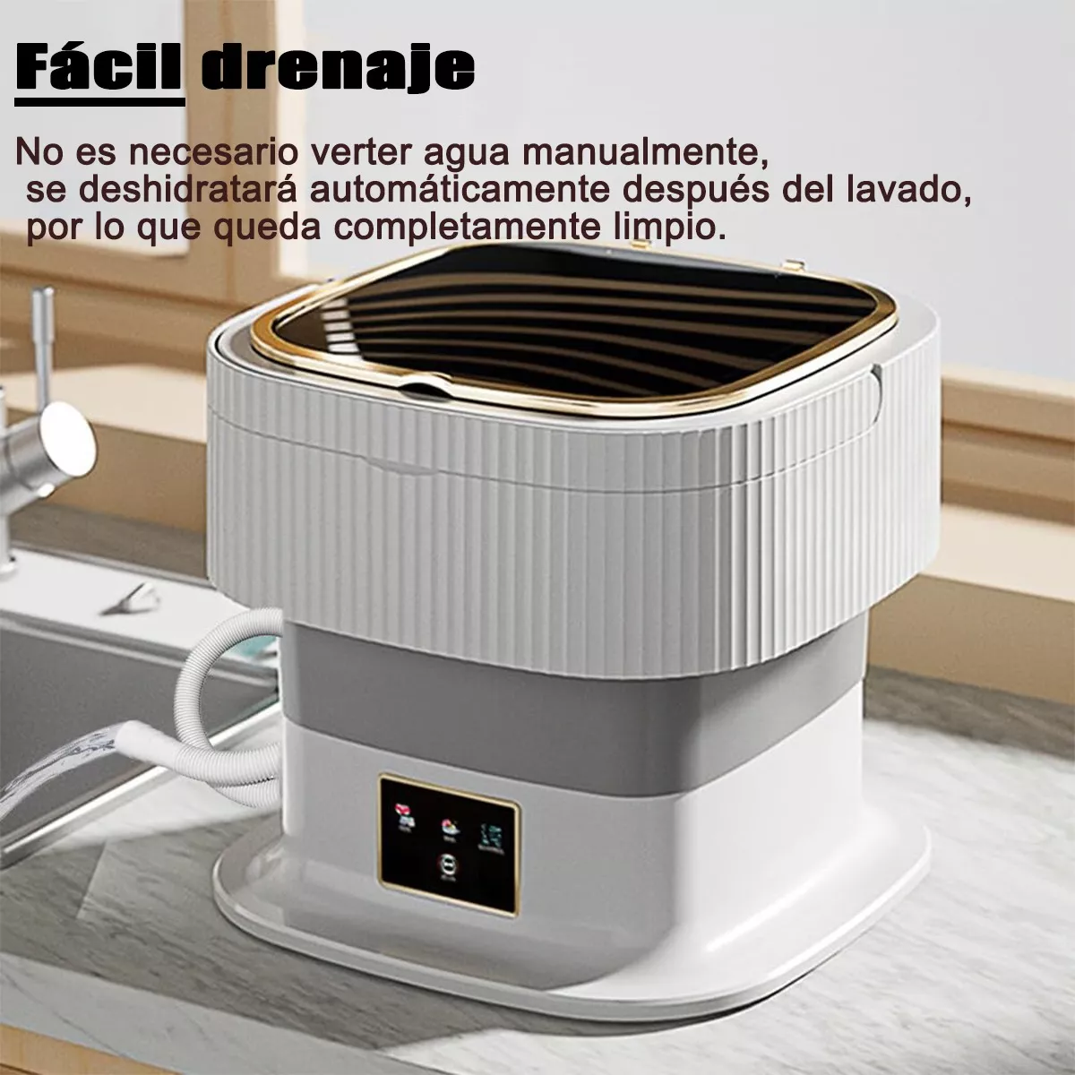 Minilavadora Portátil Y Plegable De 11.5 L Con Pantalla