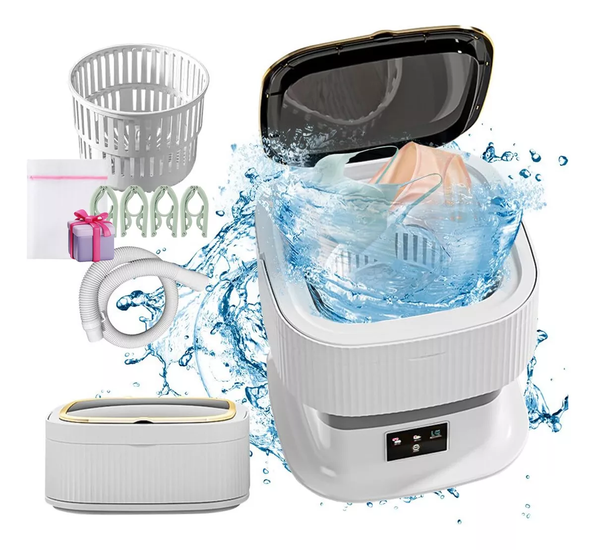 Minilavadora Portátil Y Plegable De 11.5 L Con Pantalla