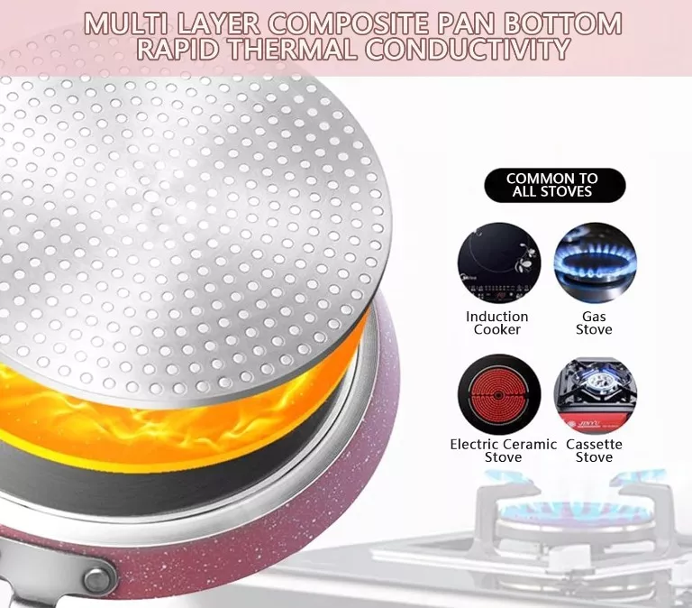 Juego De 3 Sartenes Antiadherentes De Mármol,sarten Cocina