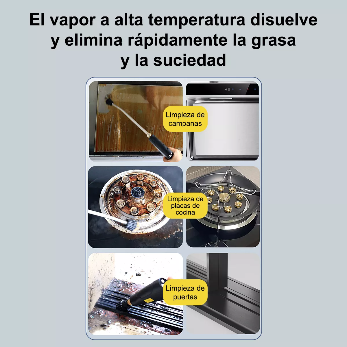 Limpiador De Vapor De Alta Temperatura 3800w 9 Piezas