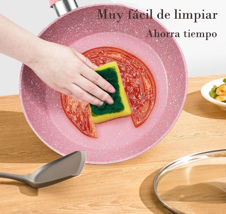 Juego De 3 Sartenes Antiadherentes De Mármol,sarten Cocina