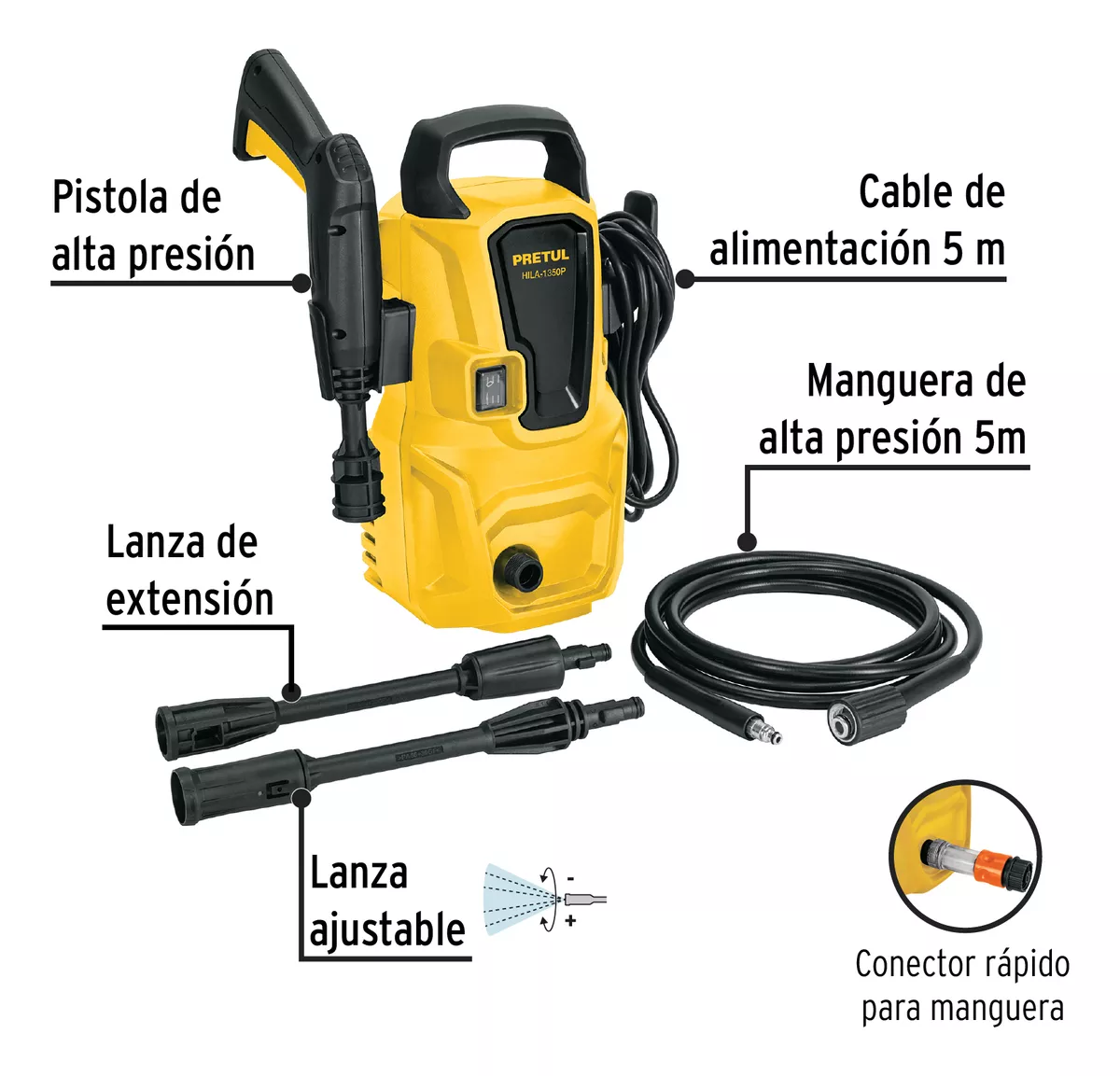 Hidrolavadora Tipo Karcher, Manguera 10m Y Extensión Kit280