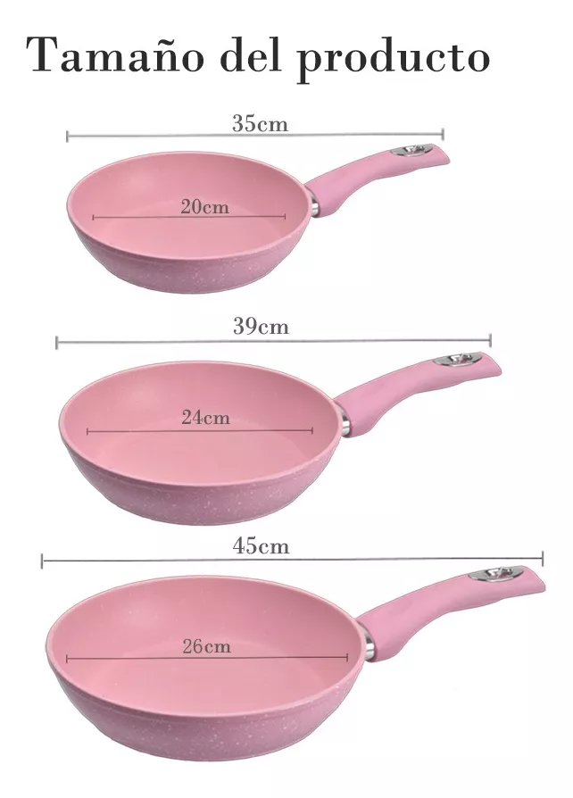 Juego De 3 Sartenes Antiadherentes De Mármol,sarten Cocina