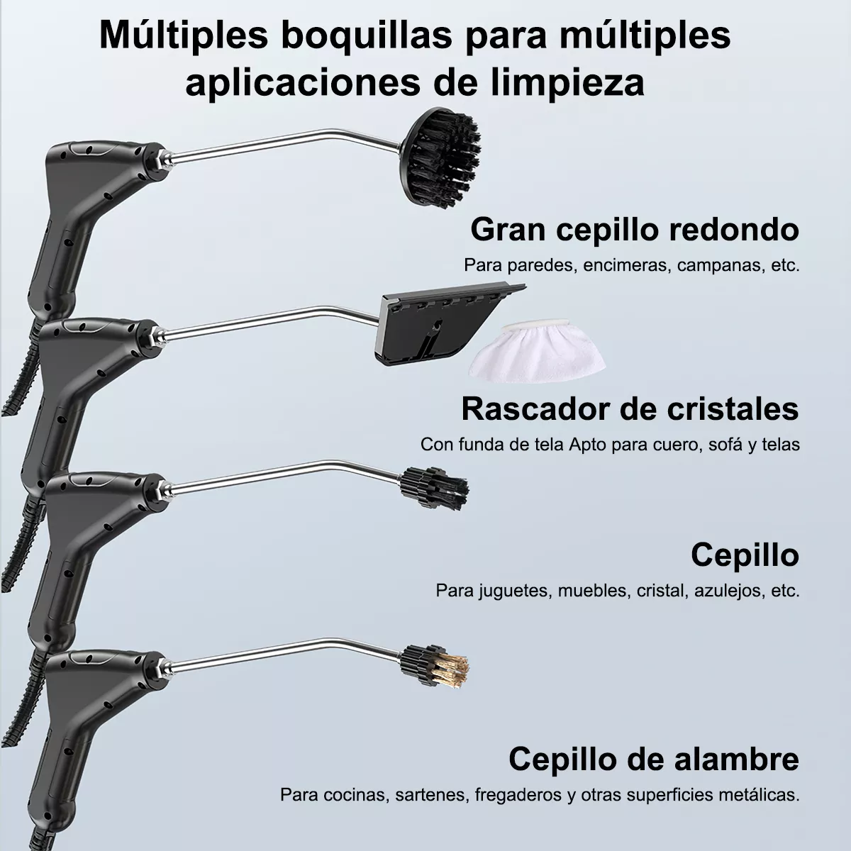 Limpiador De Vapor De Alta Temperatura 3800w 9 Piezas