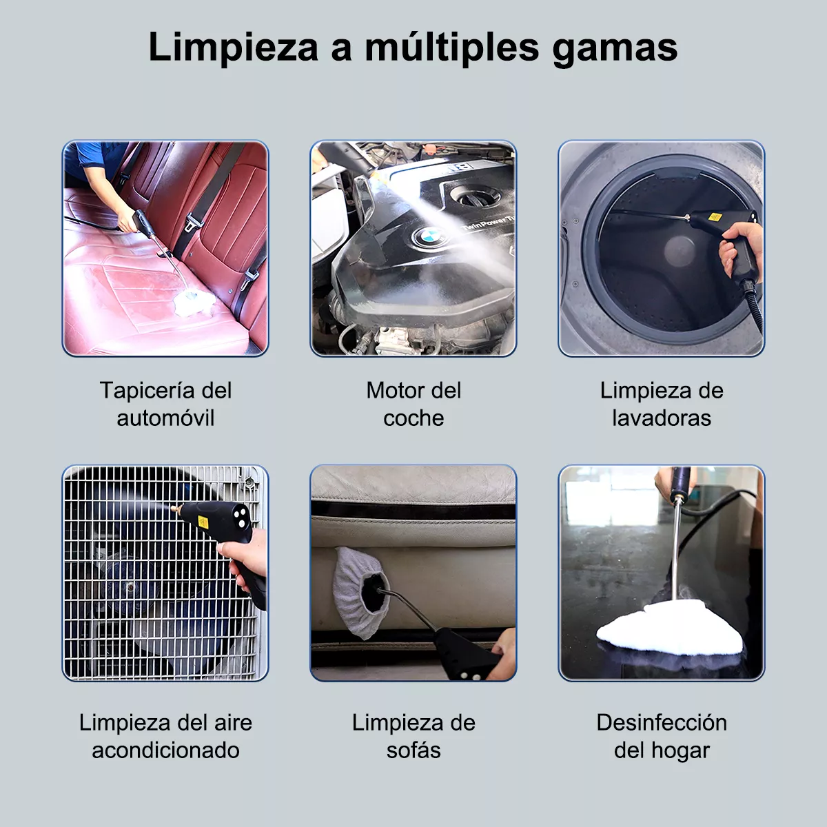 Limpiador De Vapor De Alta Temperatura 3800w 9 Piezas