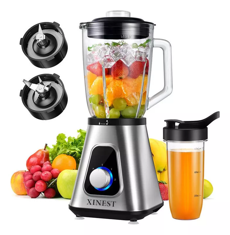 Licuadora Xinest SF701 Plateado 1.5 L Para Cocina Con Vaso Portátil 2 En 1 127V