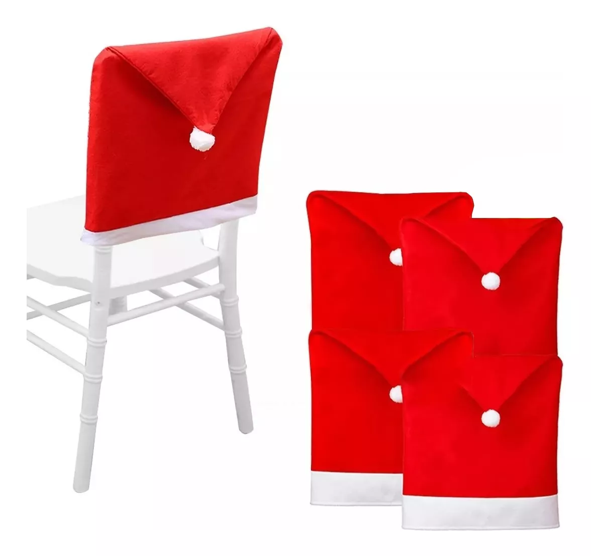 4 Fundas Navideñas Para Sillas,decoraciones Navidad Comedor
