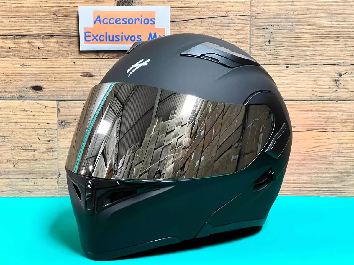 Casco Negro Mate Stop Led Luz Abatible Certificado Pulsar