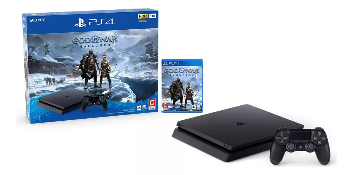 PlayStation 4 Slim 1TB Bundle God of War Ragnarok Físico negro