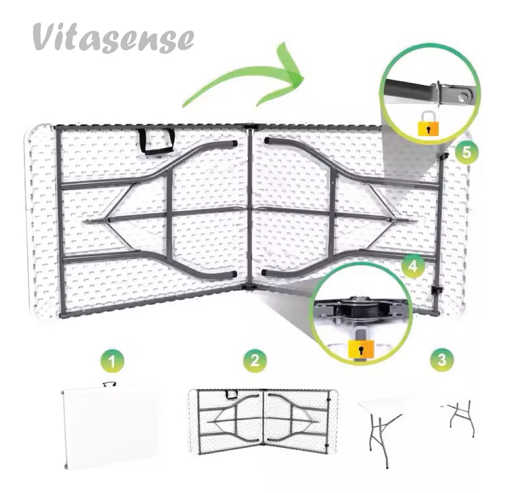 Vitasense Garden MESA-12 Mesa De Exterior De Plástico Color Blanco