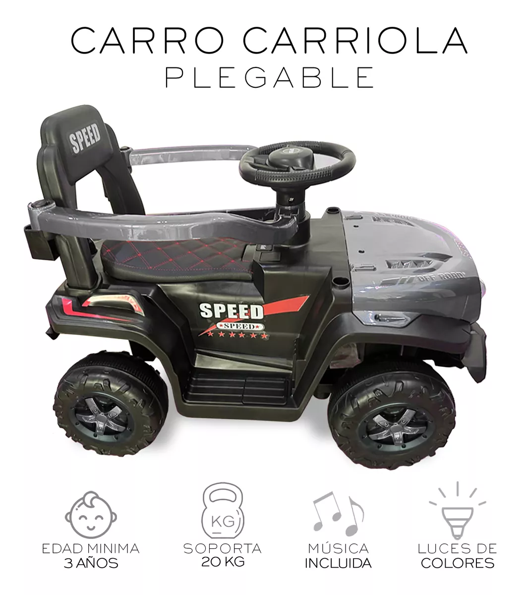 Carrito Montable Sombrilla Push Car Luces Y Sonido Niño