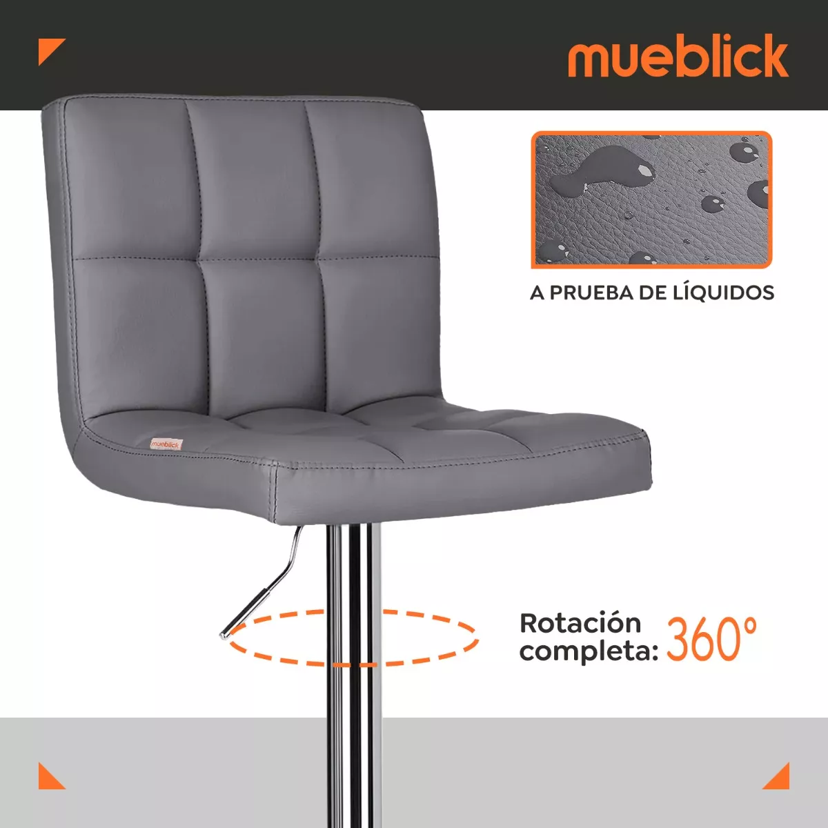 Set 2 Bancos Altos Cocina Barra Silla Desayunador Mueblick