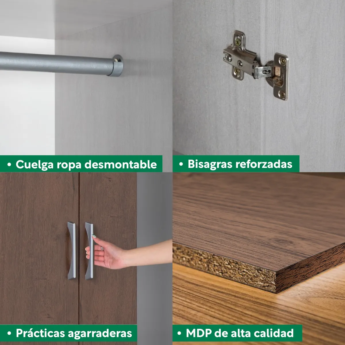 Closet Ropero Armario Moderno Mueble 6 Puertas 2 Cajones