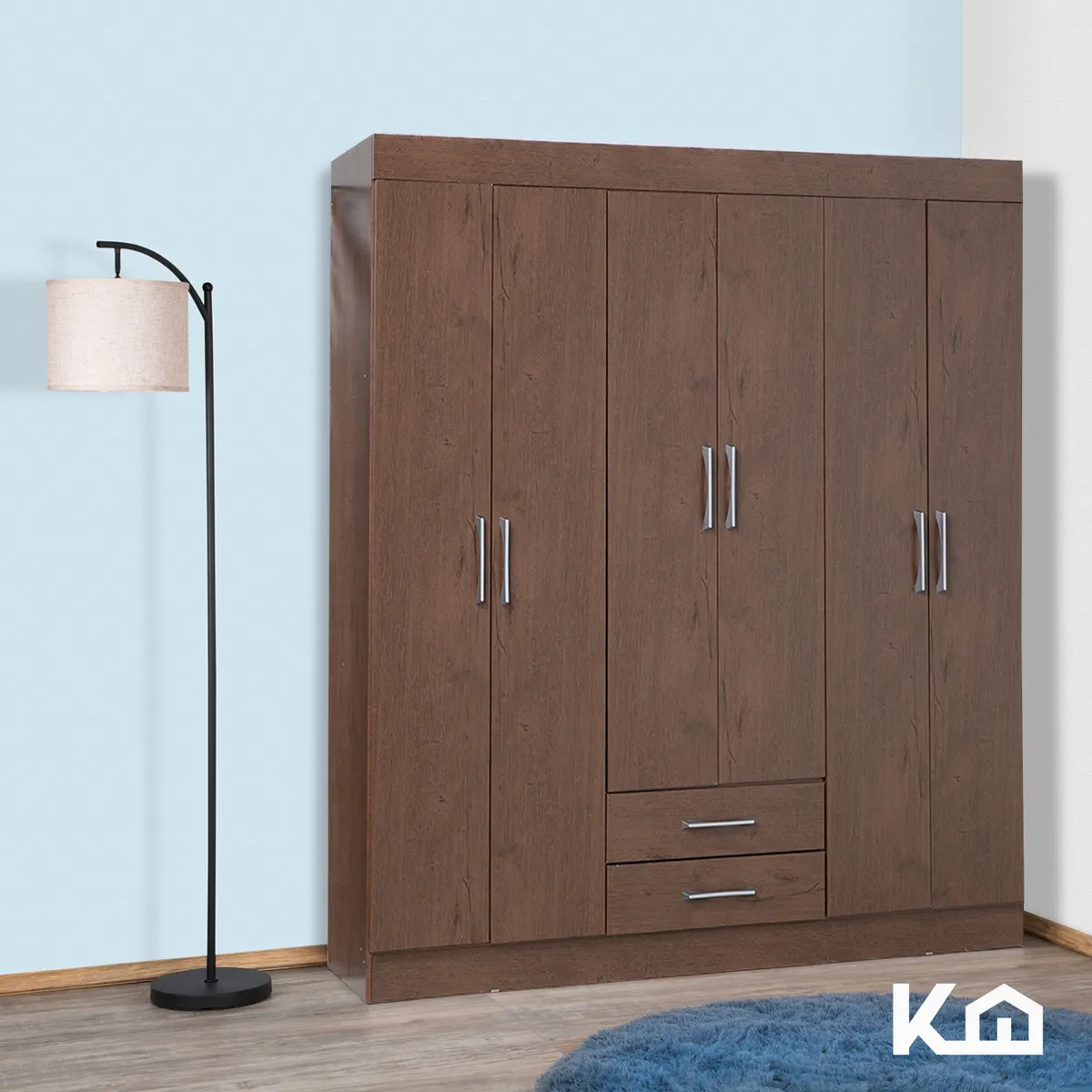 Closet Ropero Armario Moderno Mueble 6 Puertas 2 Cajones