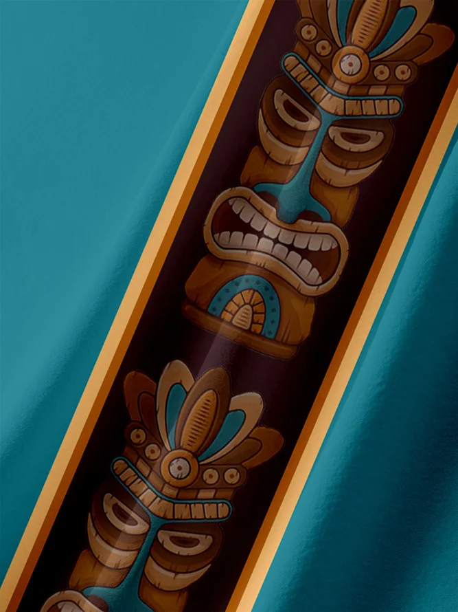 TIKI Chest Pocket Short Sleeve Bowling Shirt