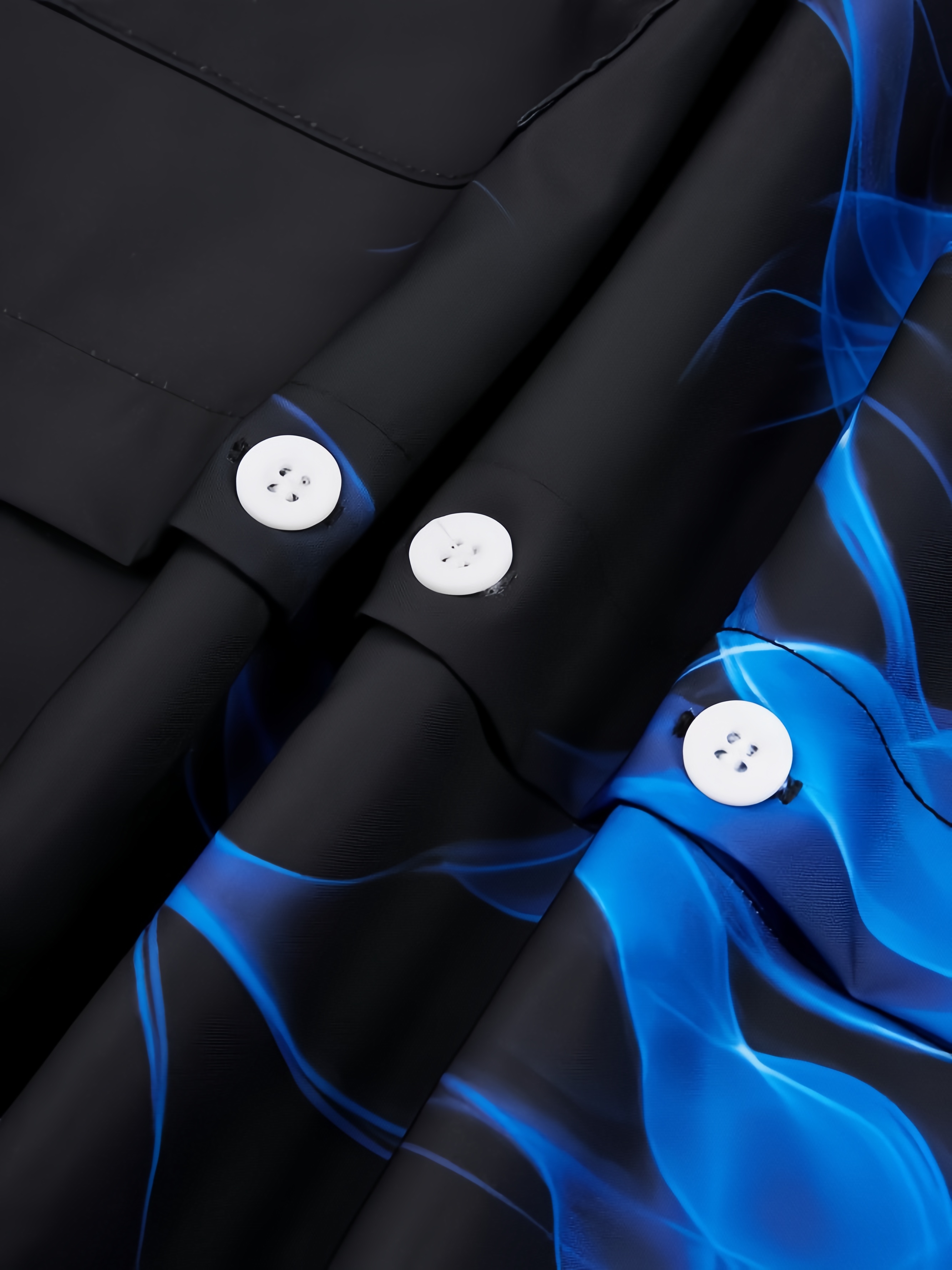 Men's Halloween Fire Print Anti-Wrinkle Moisture Wicking Fabric Fashion Hawaiian Lapel Short Sleeve Shirt