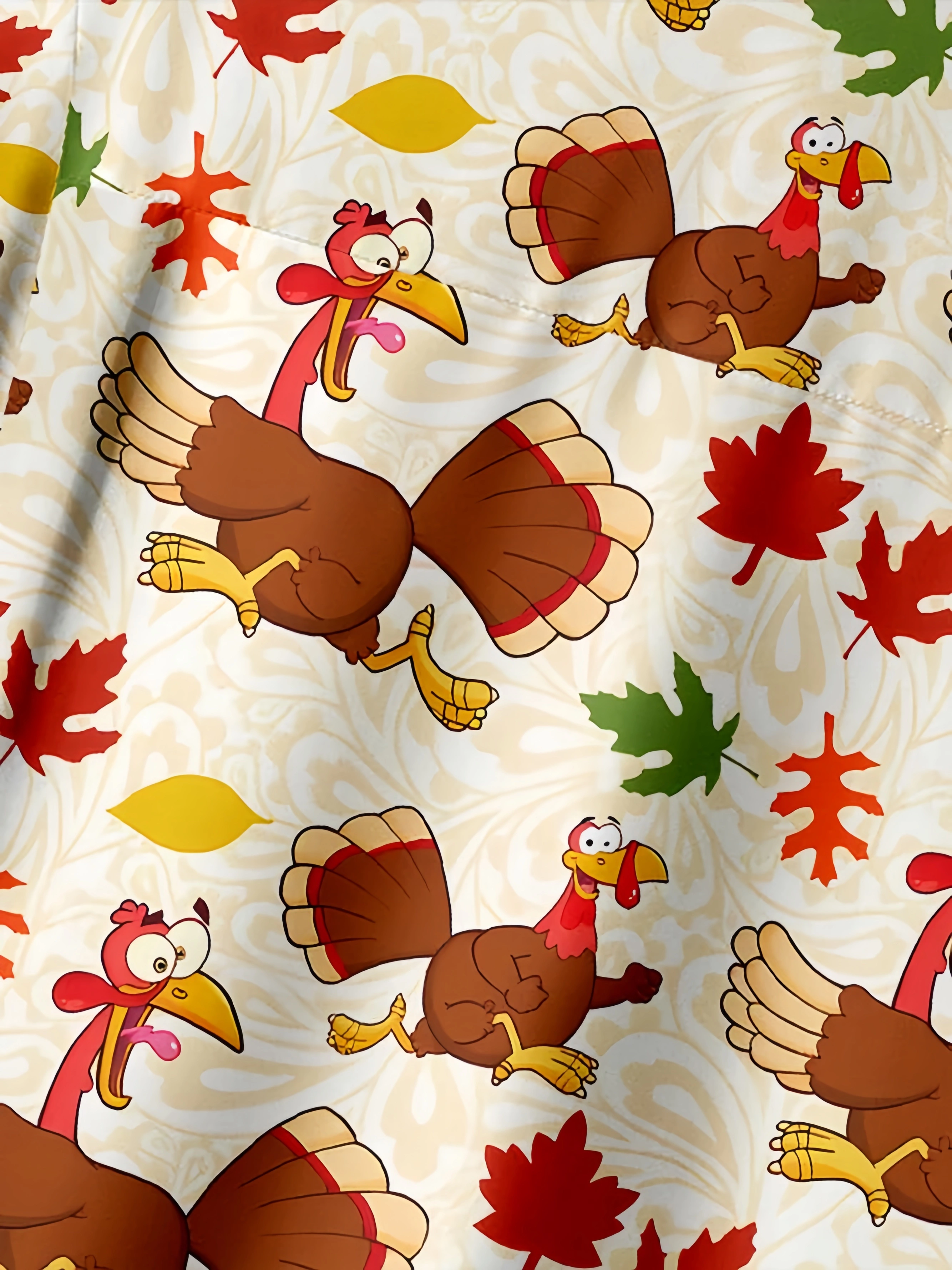 Thanksgiving Turkey Chest Pocket Short Sleeve Casual Shirt