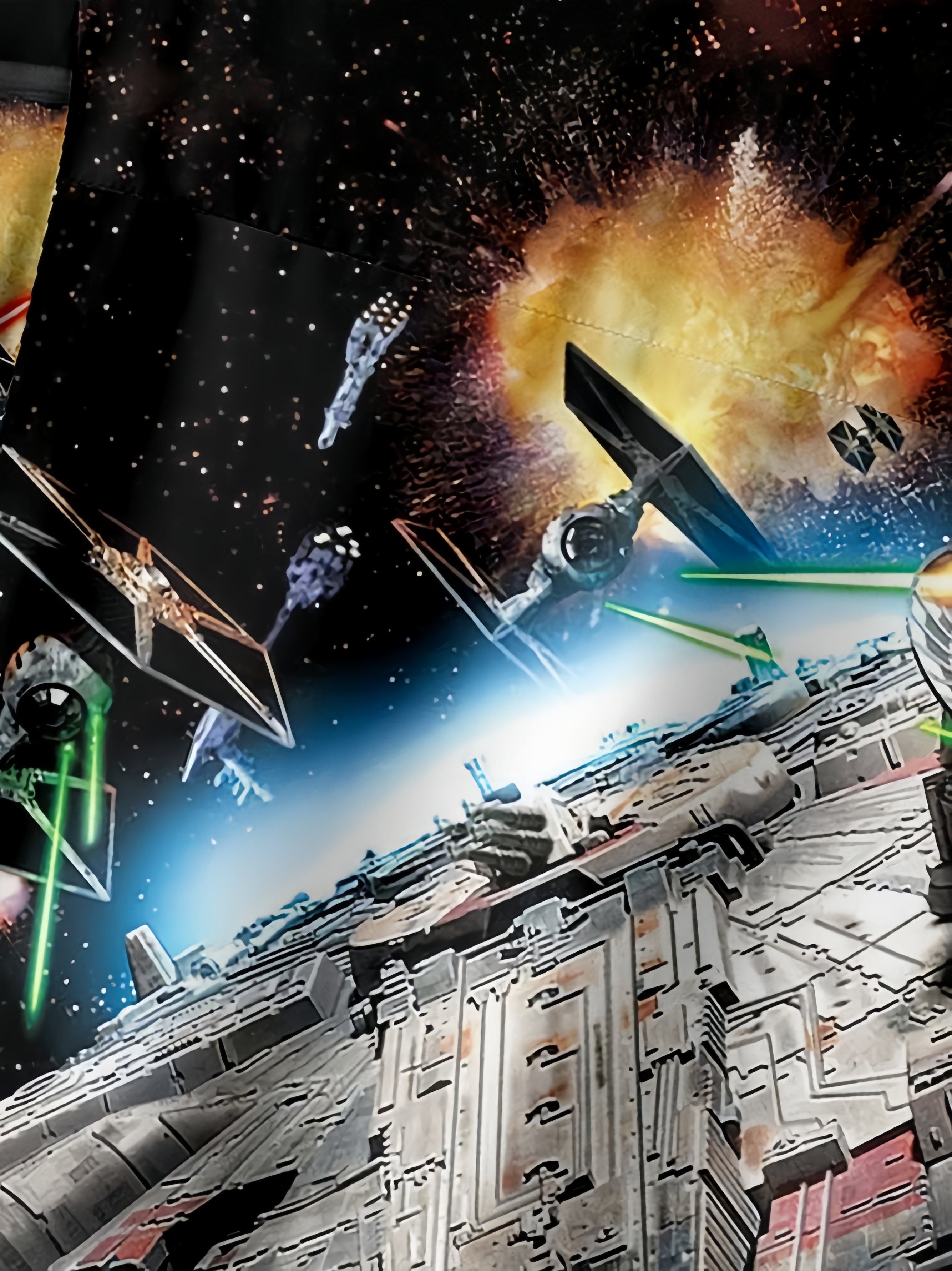 Spaceship Chest Pocket Short Sleeve Casual Shirt