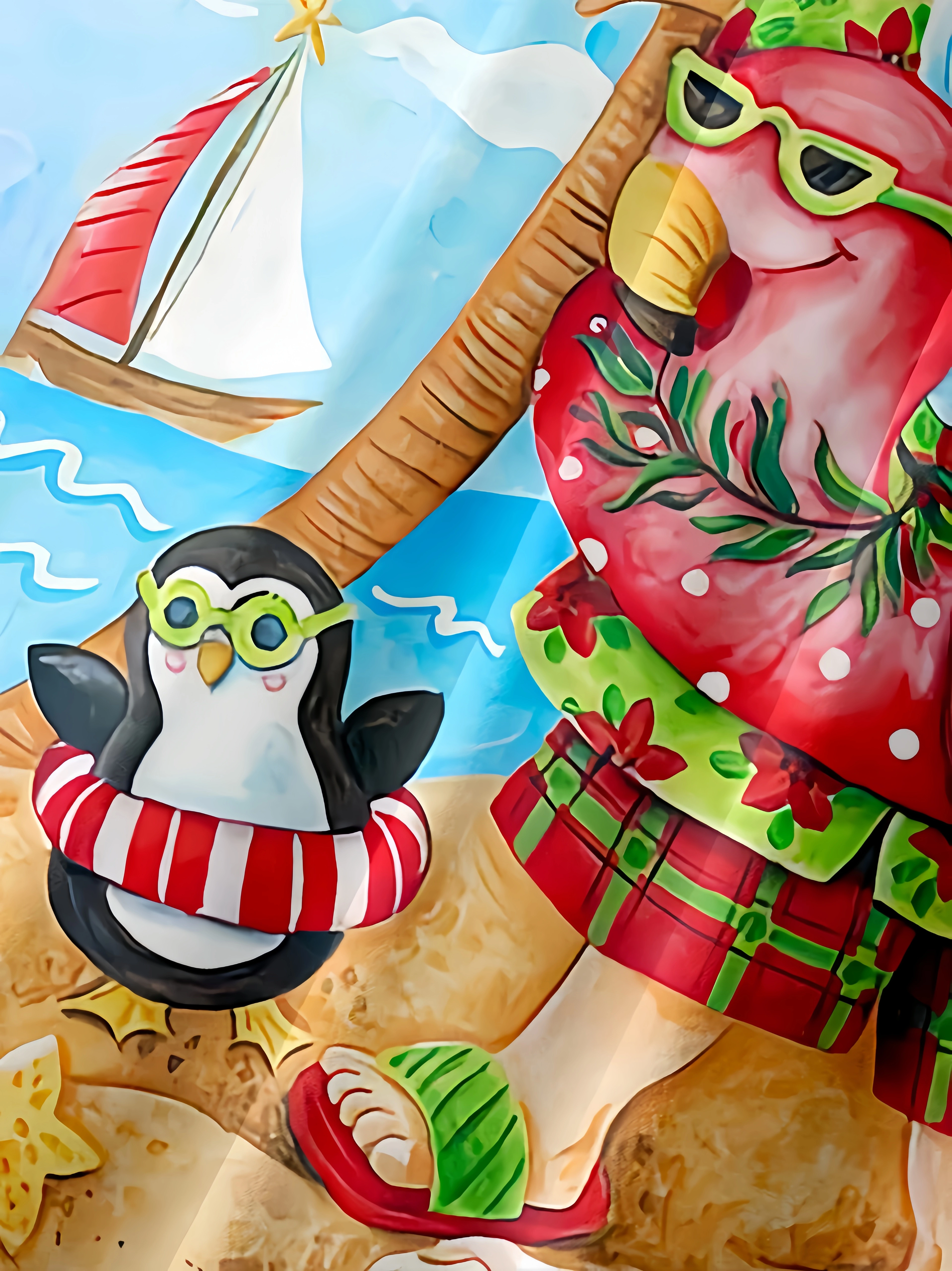 Mens Christmas Santa Surfing Print Front Buttons Soft Breathable Chest Pocket Casual Hawaiian Shirt