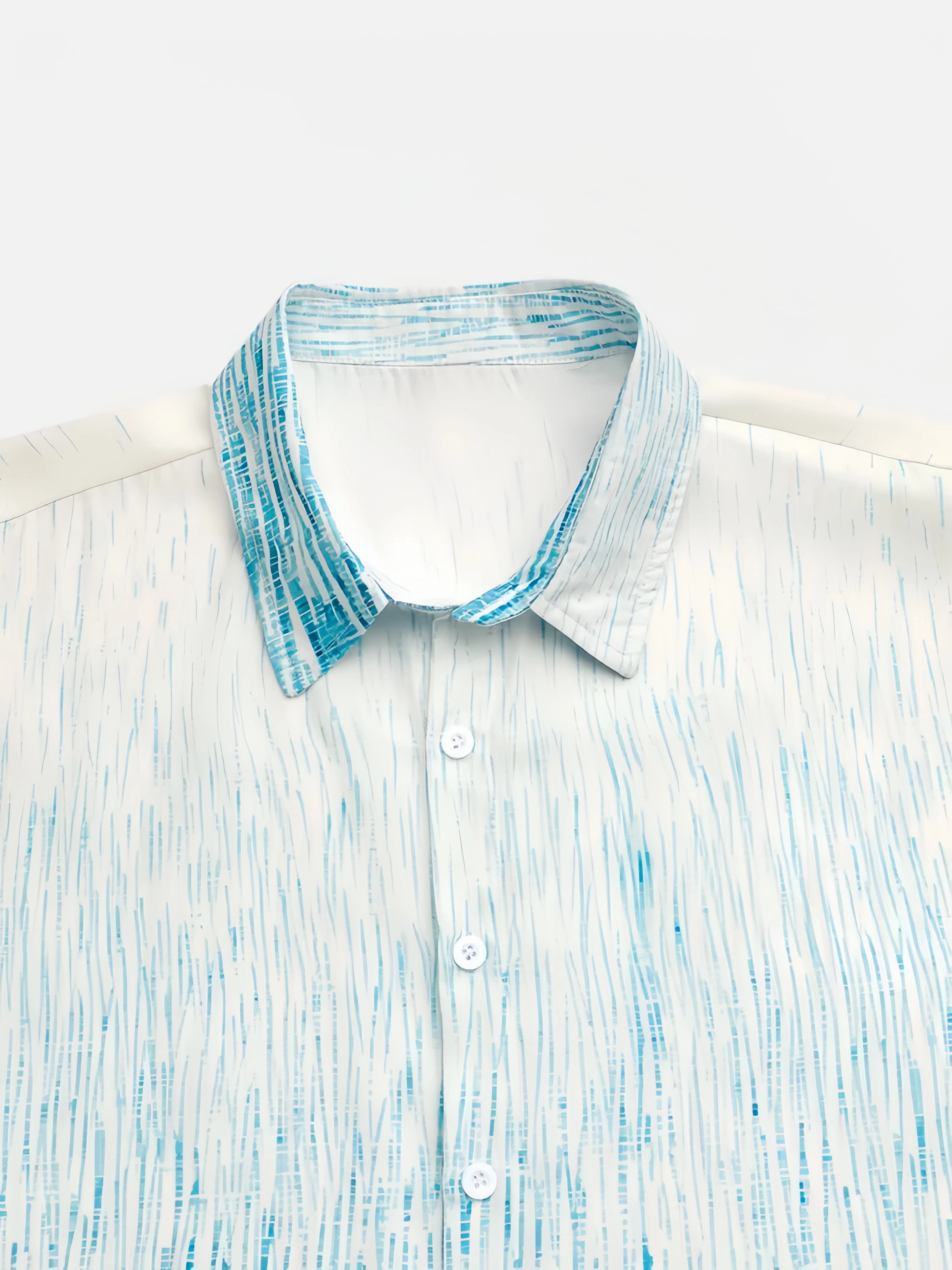 Geometric Abstract Chest Pocket Short Sleeve Casual Shirt