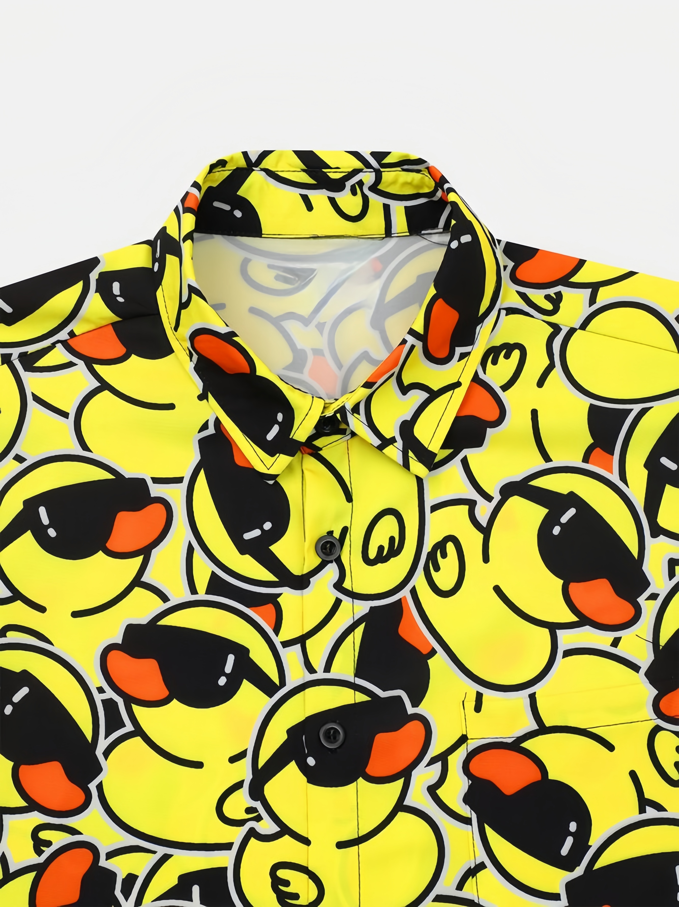 Duckling Chest Pocket Short Sleeve Casual Shirt