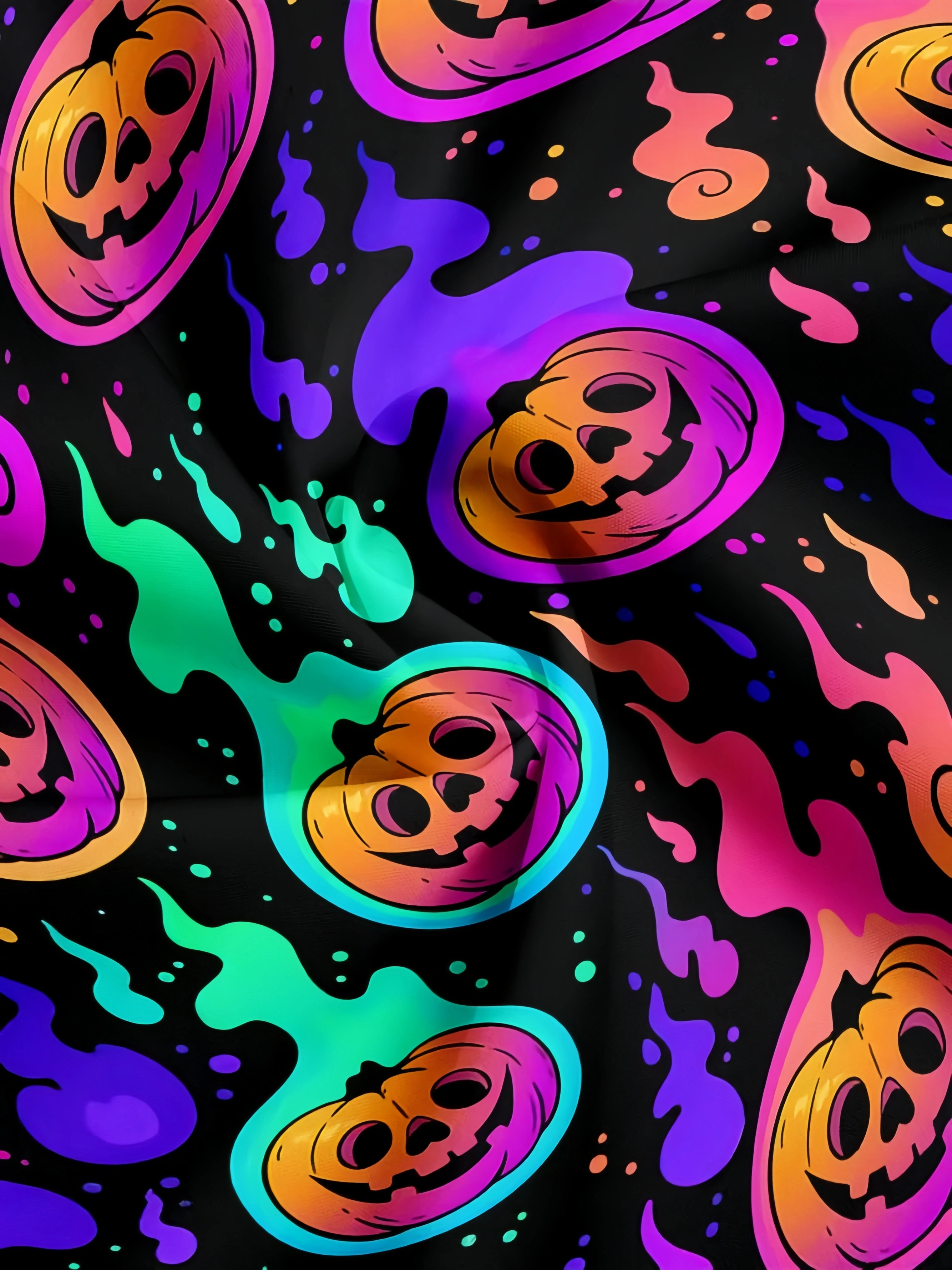 Halloween Pumpkin Short Sleeve Aloha Shirt