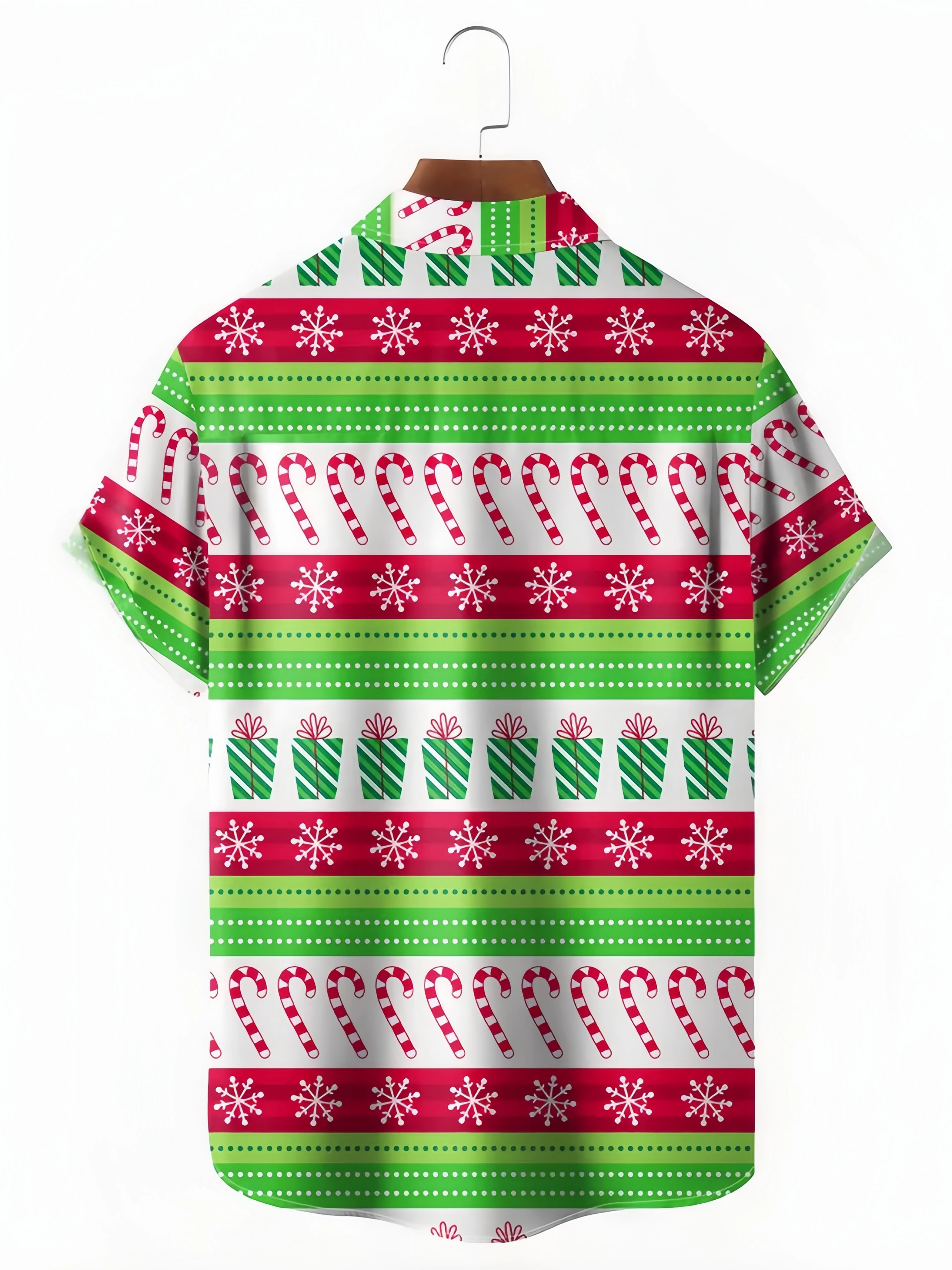 Christmas Chest Pocket Short Sleeve Casual Shirt
