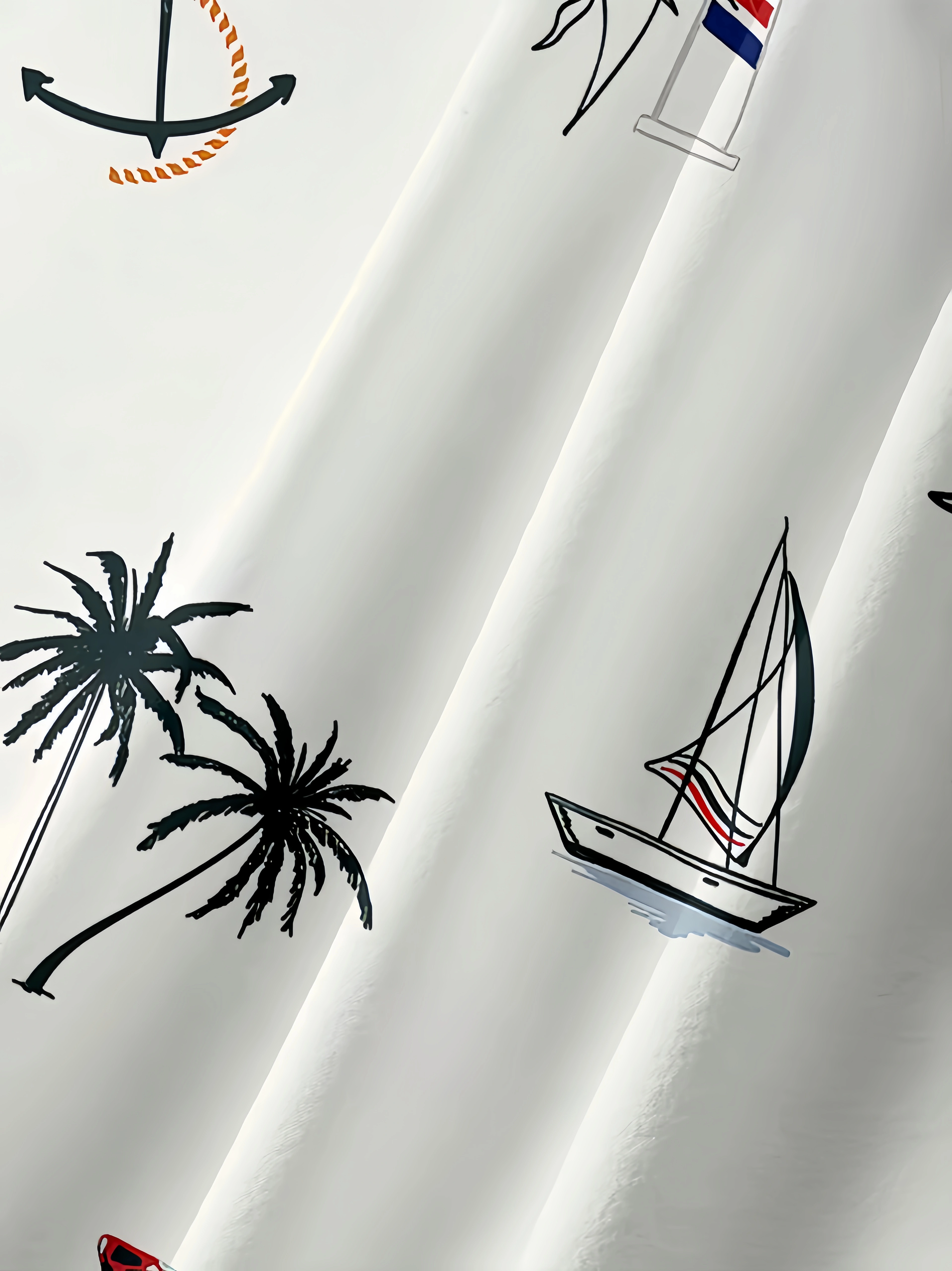 Coconut Tree Chest Pocket Short Sleeve Hawaiian Shirt