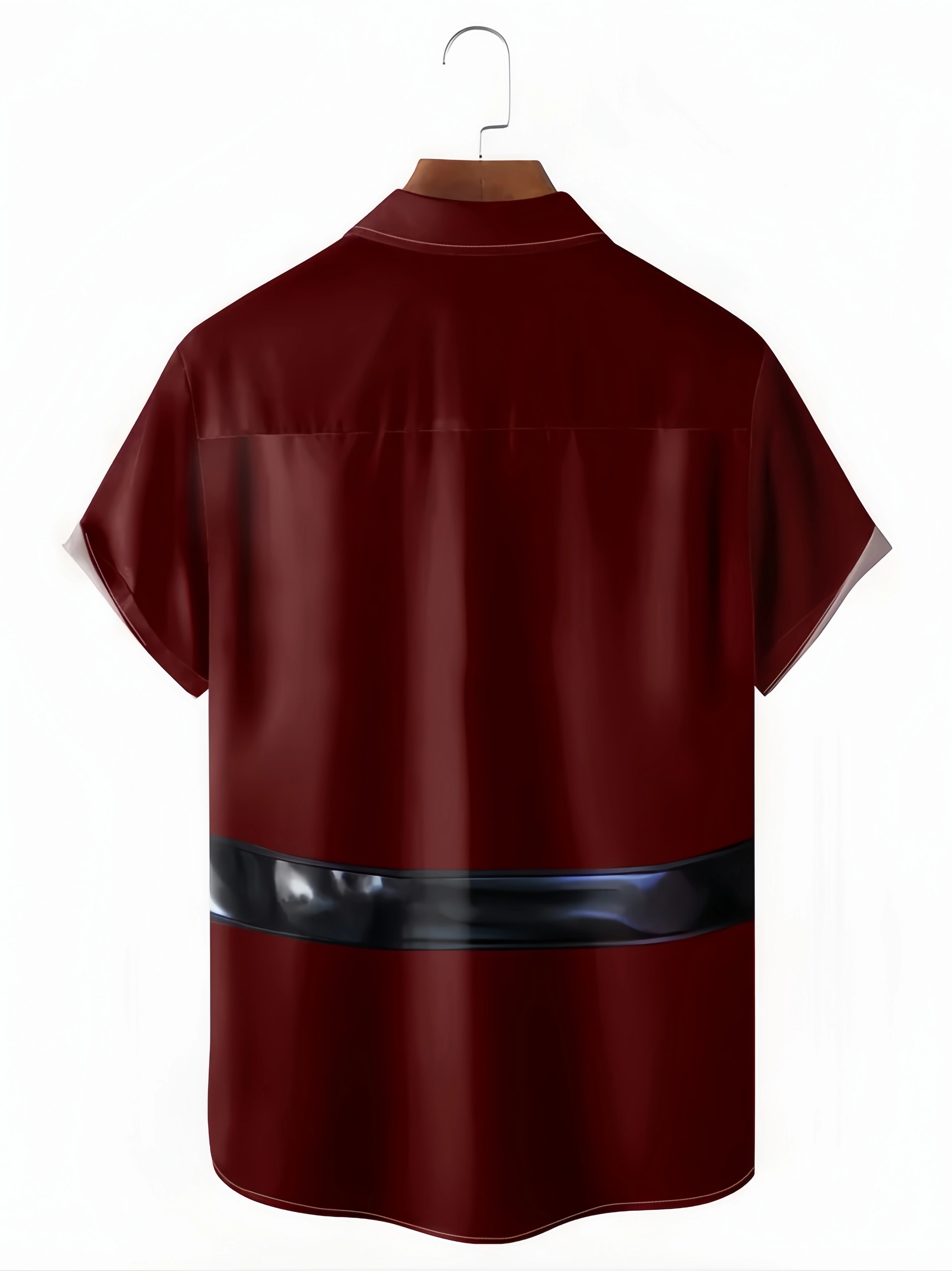 Christmas Santa Claus Costume Chest Pocket Short Sleeve Shirt
