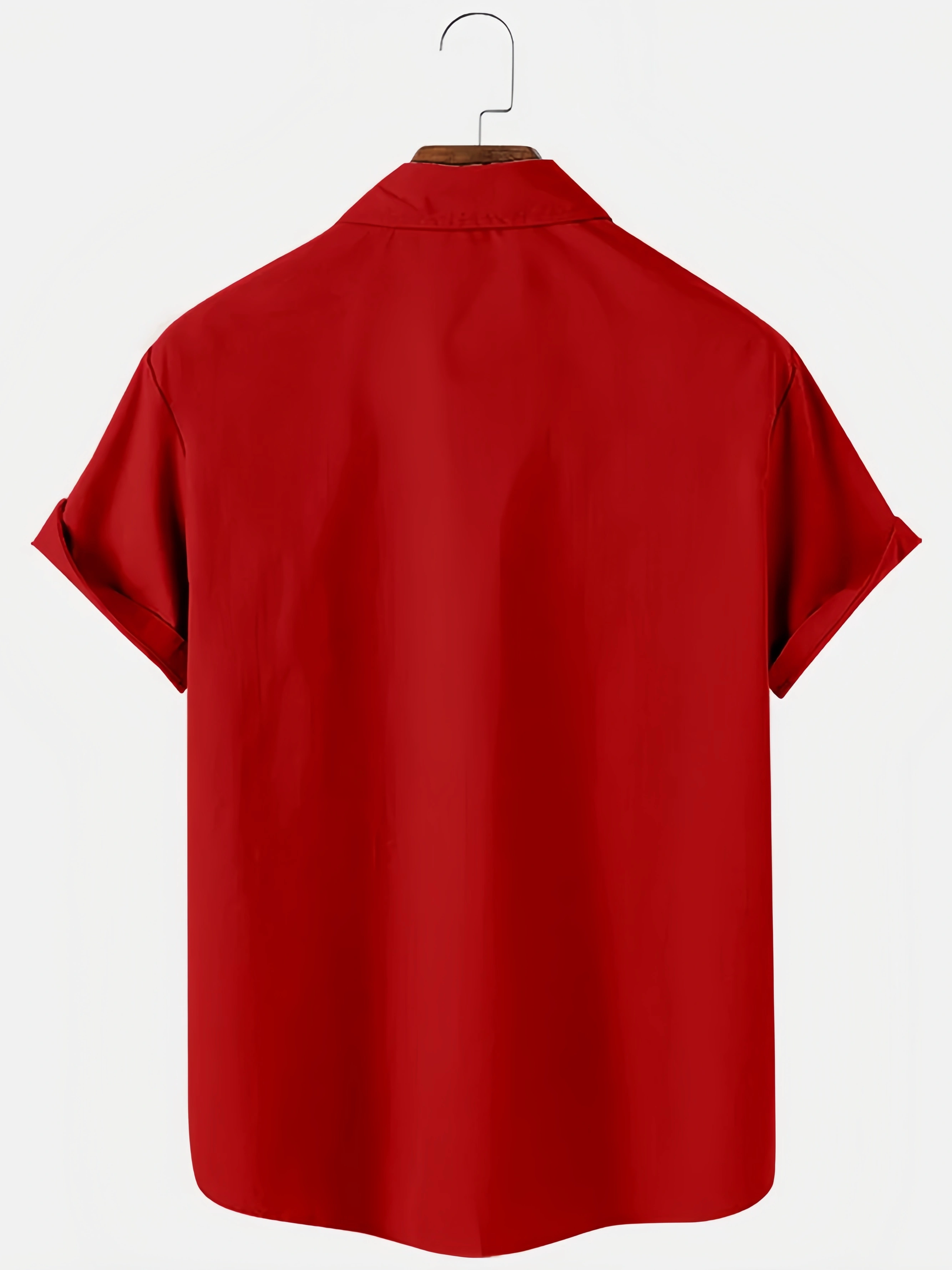 Mens Christmas Candy Cane Printed Casual Breathable Short Sleeve Shirt
