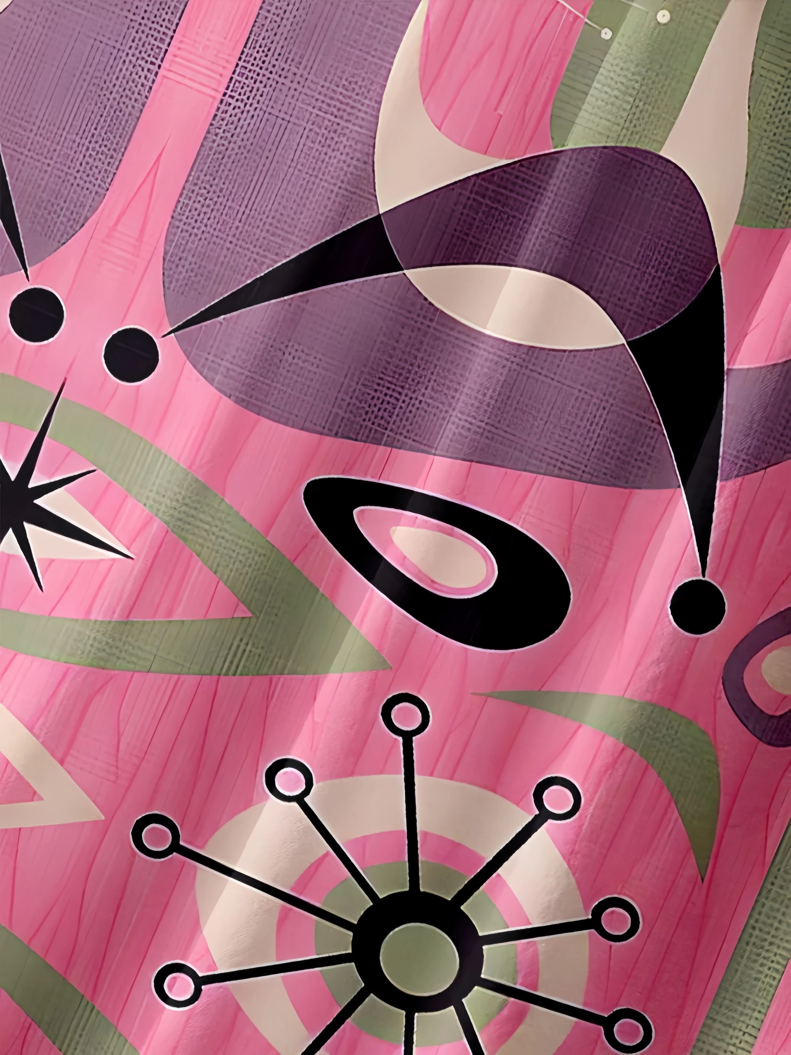 Mid Century Pattern Chest Pocket Short Sleeve Casual Shirt