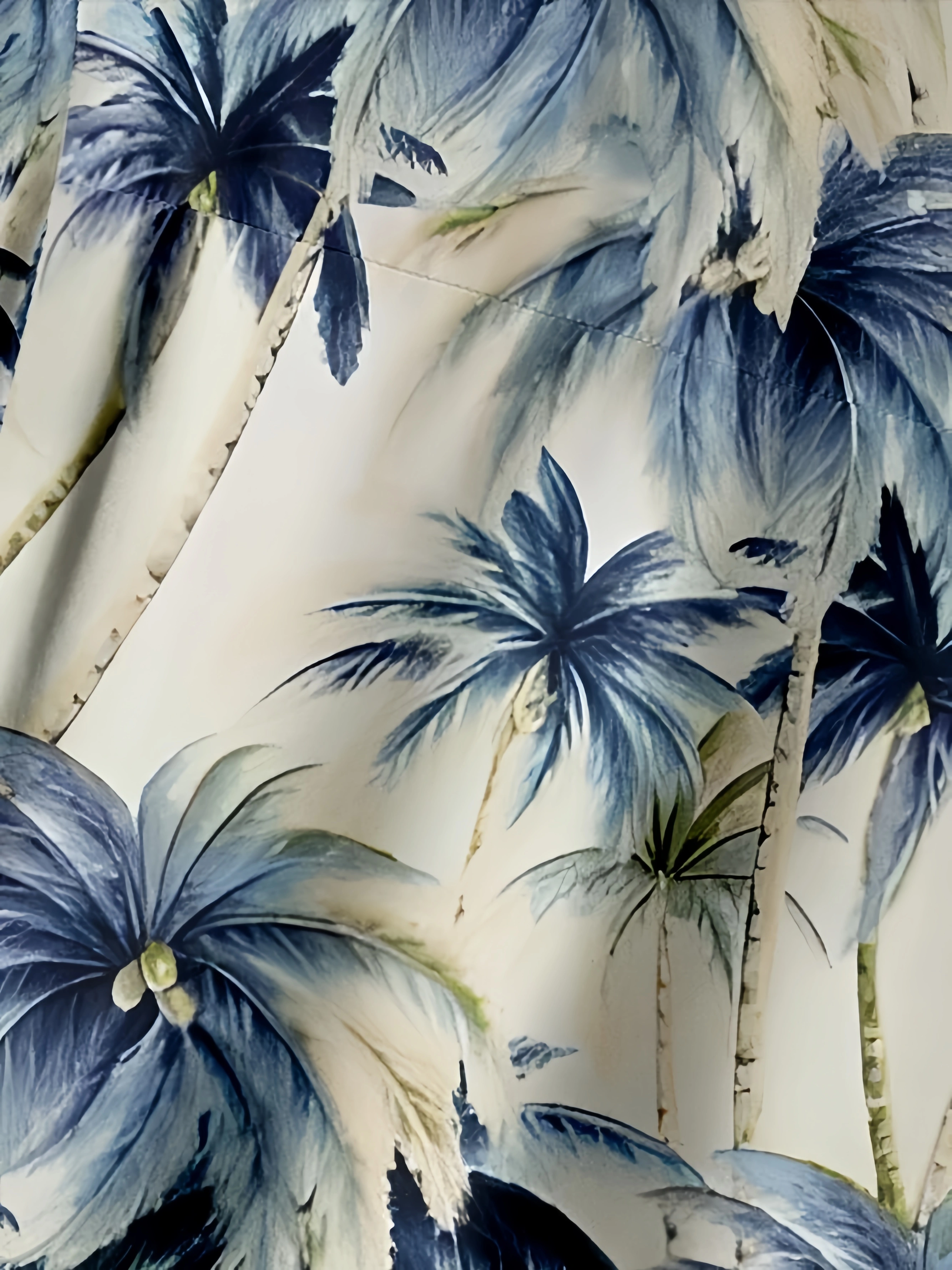 Palm Tree Chest Pocket Short Sleeve Hawaiian Shirt