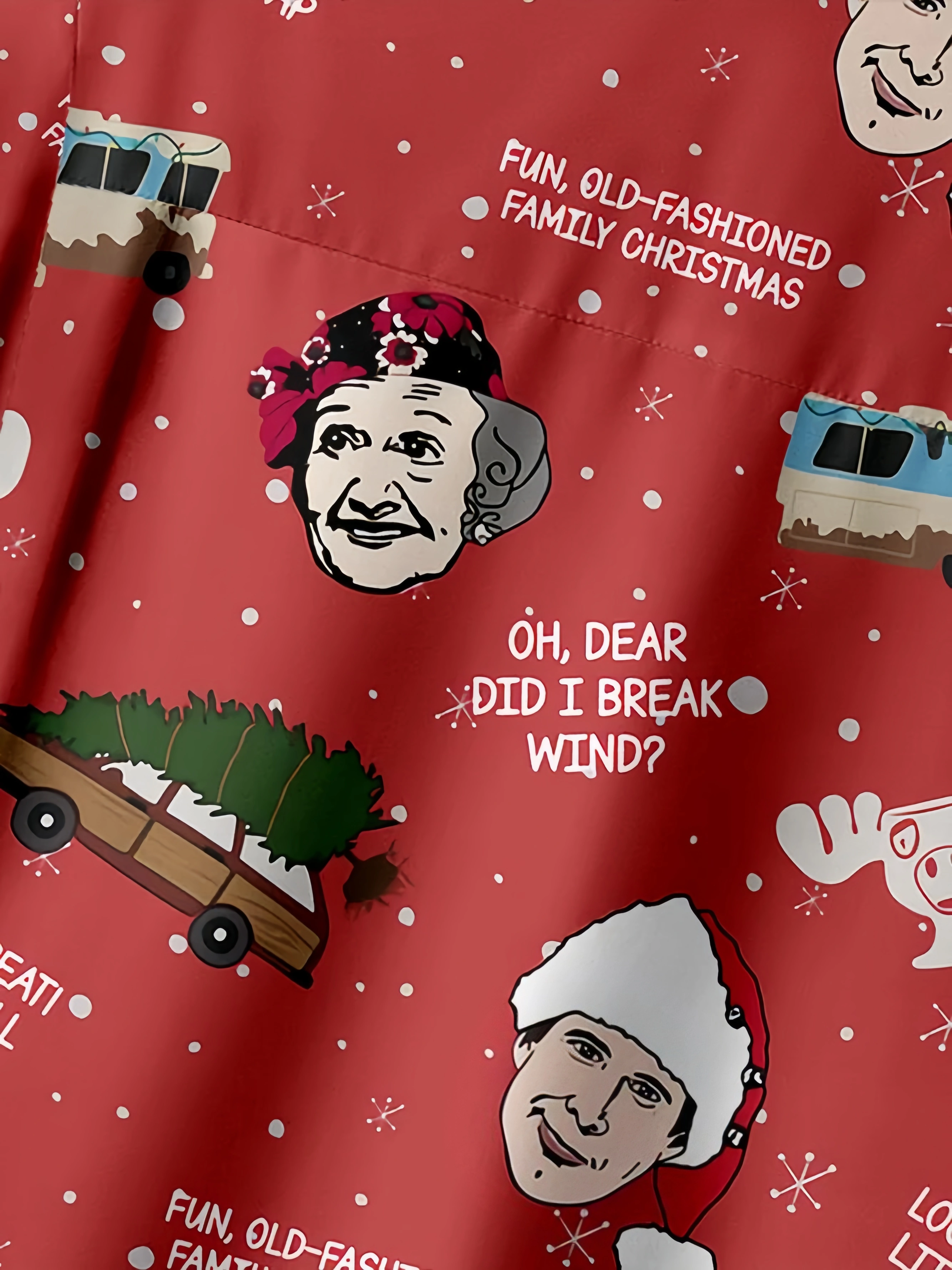 Santa Claus Pocket Short Sleeve Casual Shirt