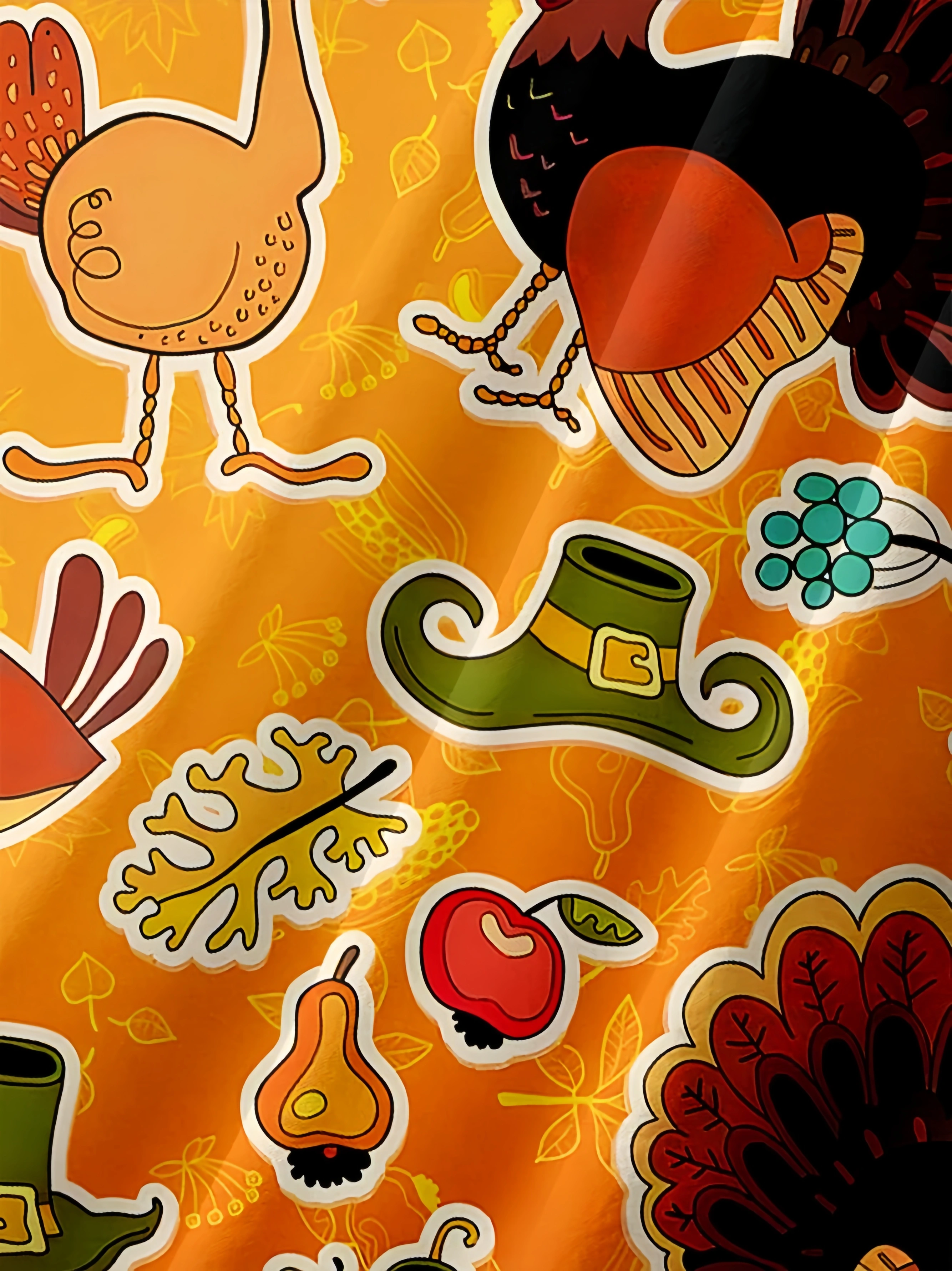 Thanksgiving Turkey Chest Pocket Short Sleeve Hawaiian Shirt