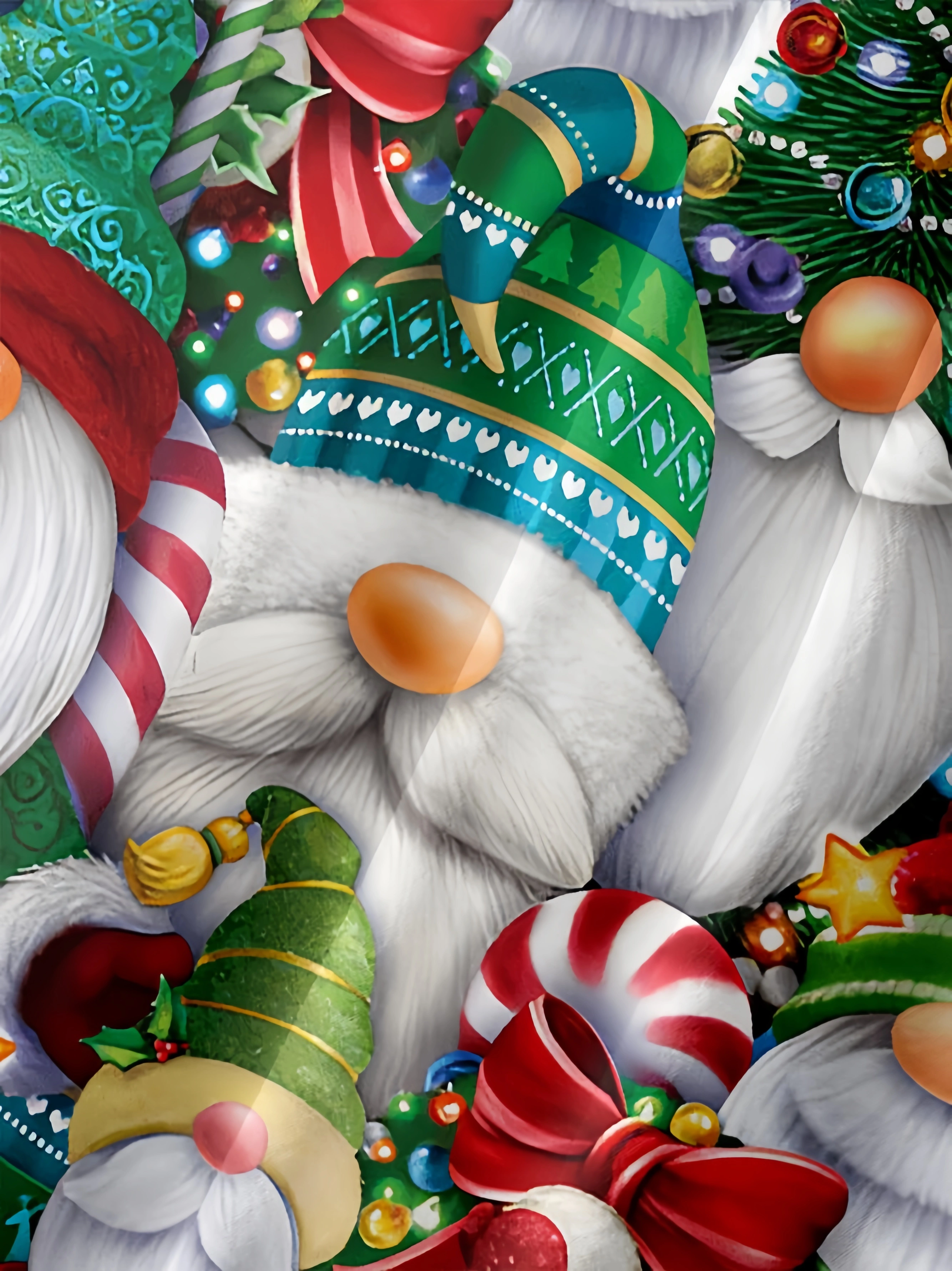 Christmas Gnome Chest Pocket Short Sleeve Hawaiian Shirt