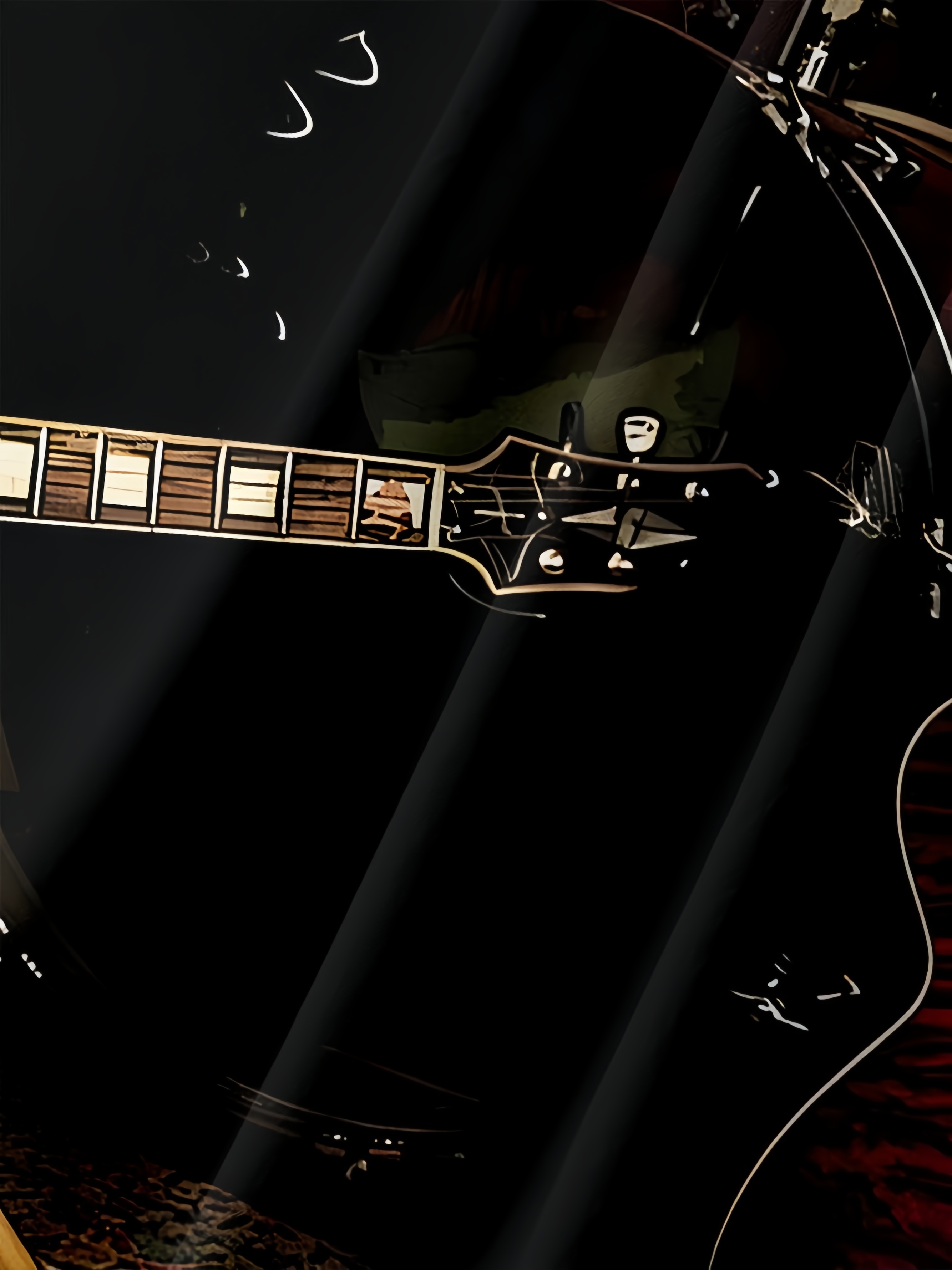 Music Guitar Chest Pocket Short Sleeve Casual Shirt