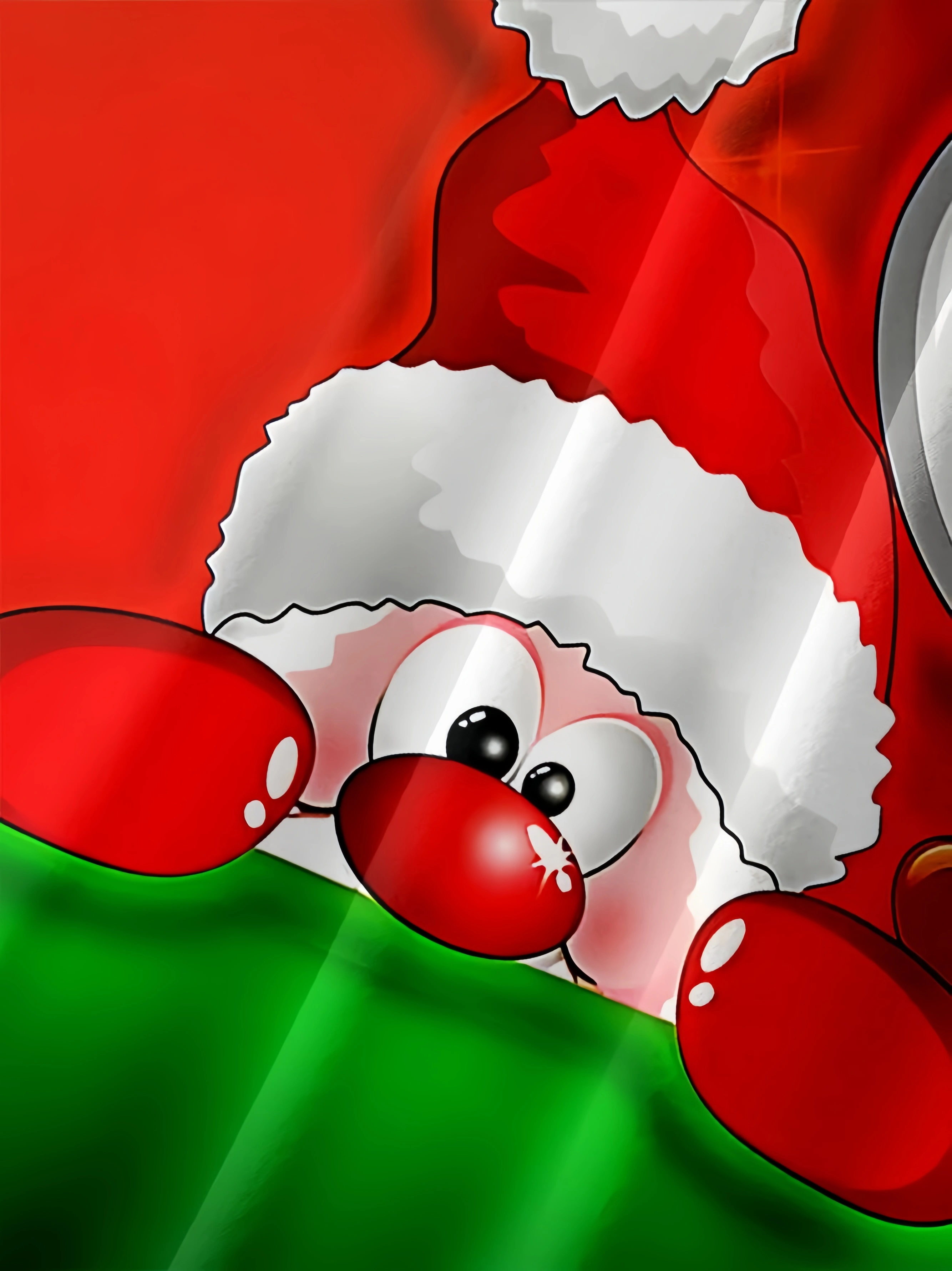 Santa Claus Christmas Deer Chest Pocket Short Sleeve Hawaiian Shirt