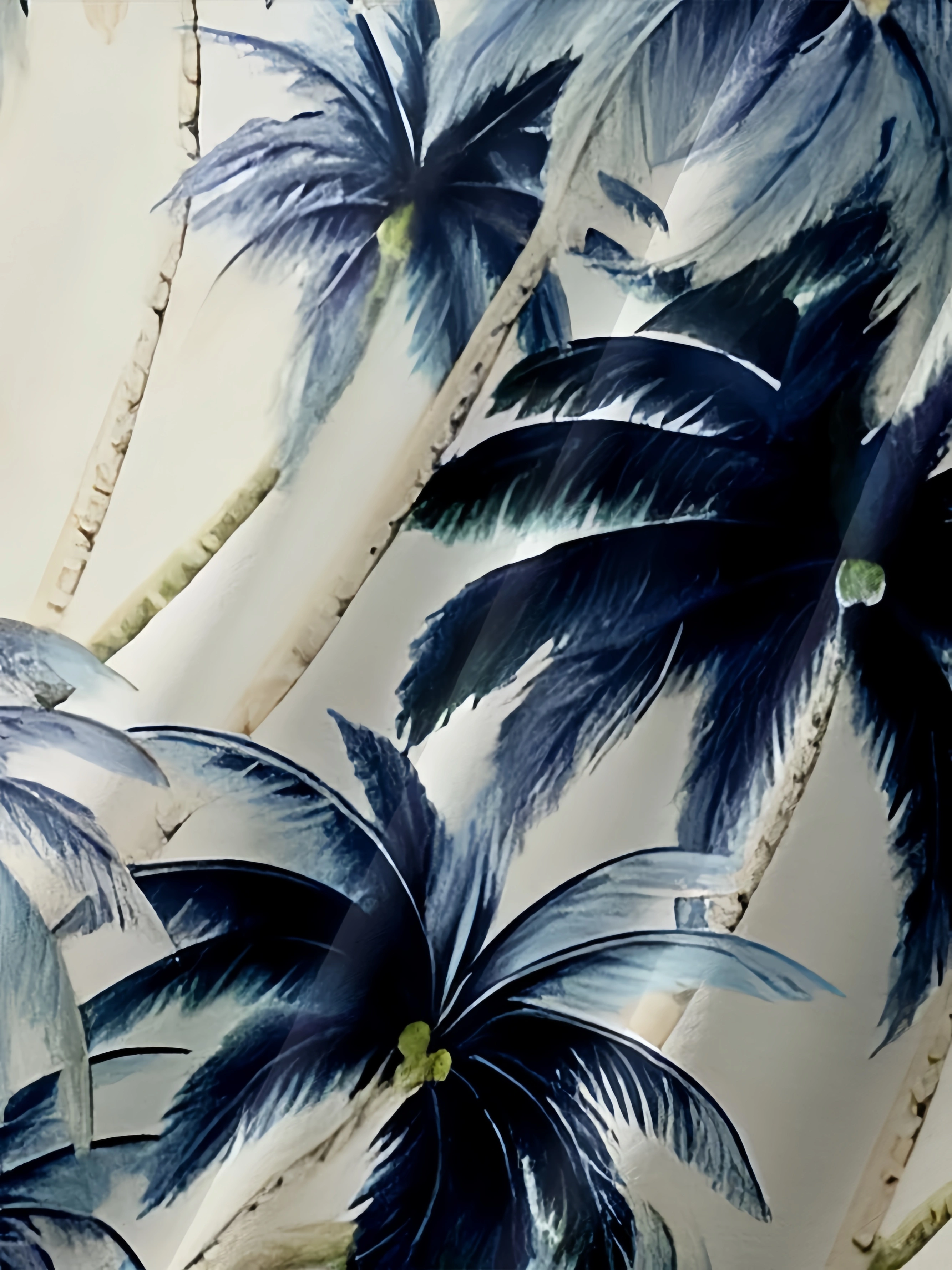 Palm Tree Chest Pocket Short Sleeve Hawaiian Shirt