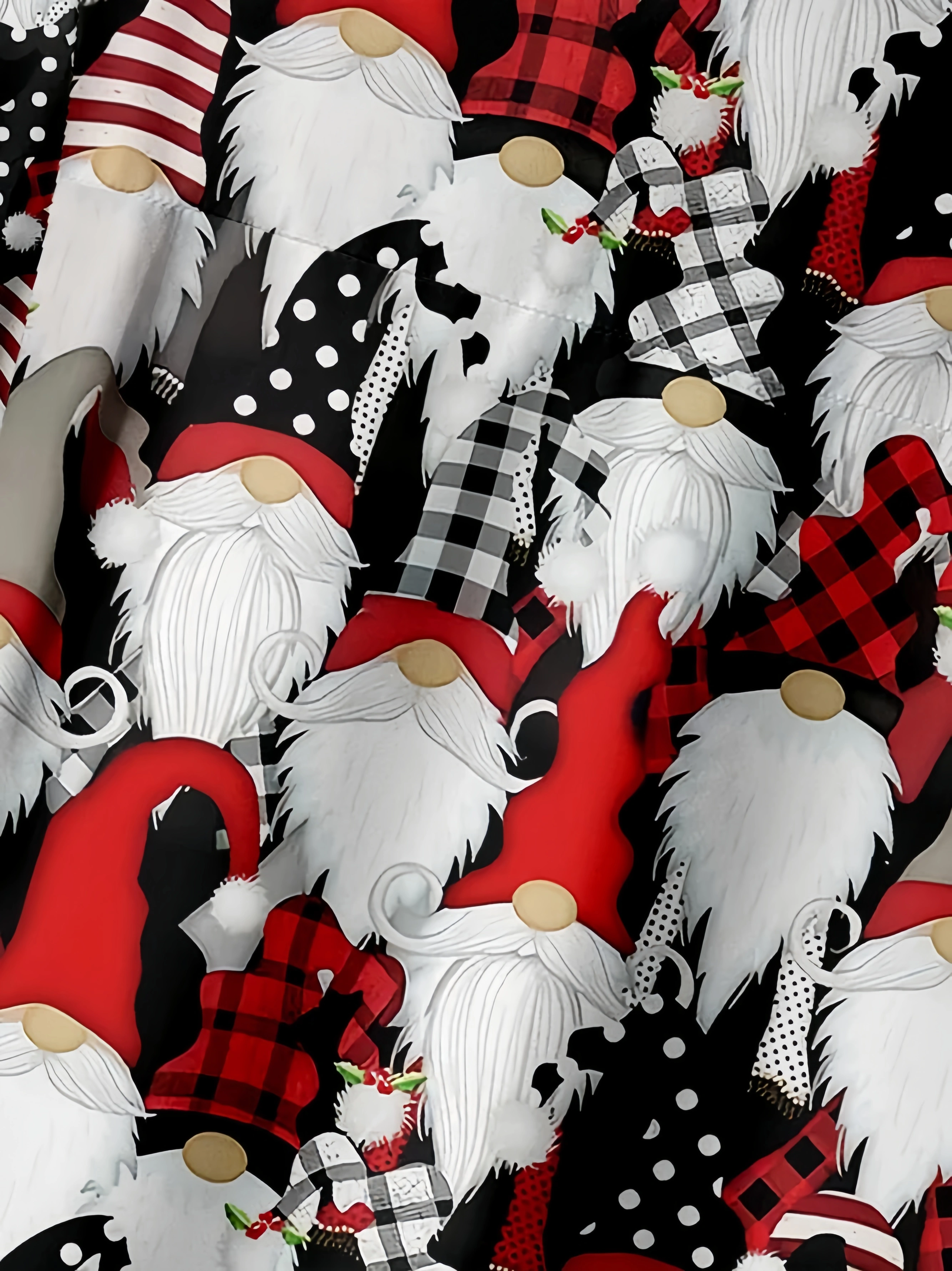 Christmas Gnome Chest Pocket Short Sleeve Casual Shirt