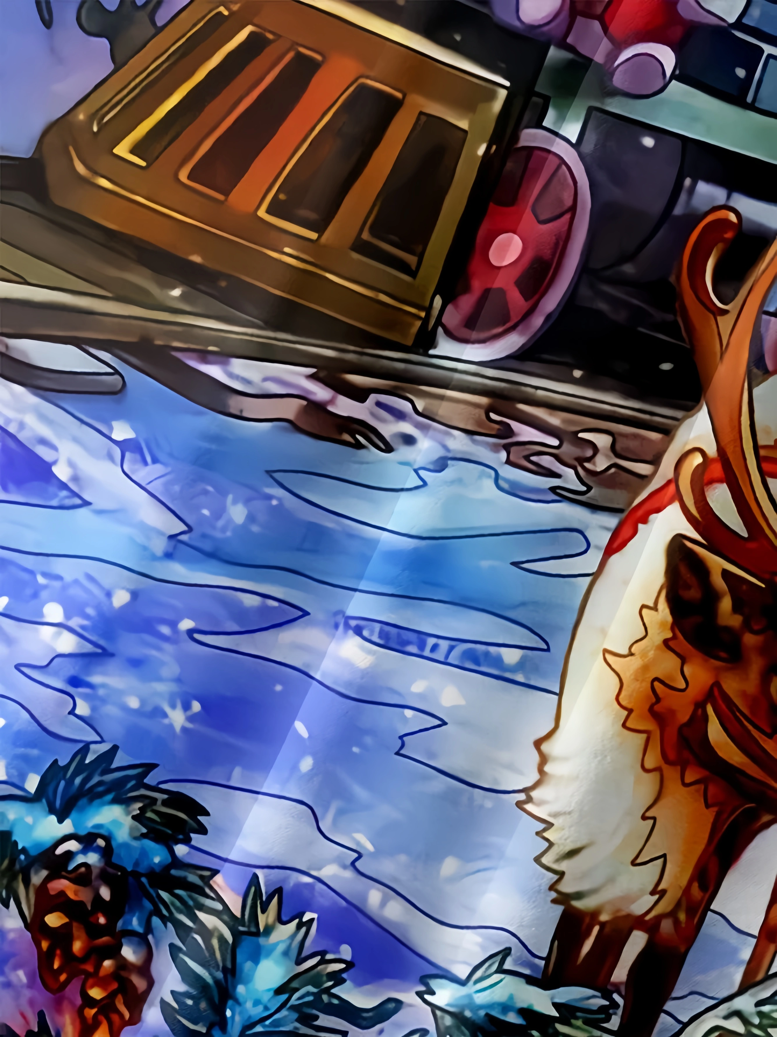 Christmas Santa Claus Chest Pocket Short Sleeve Casual Shirt