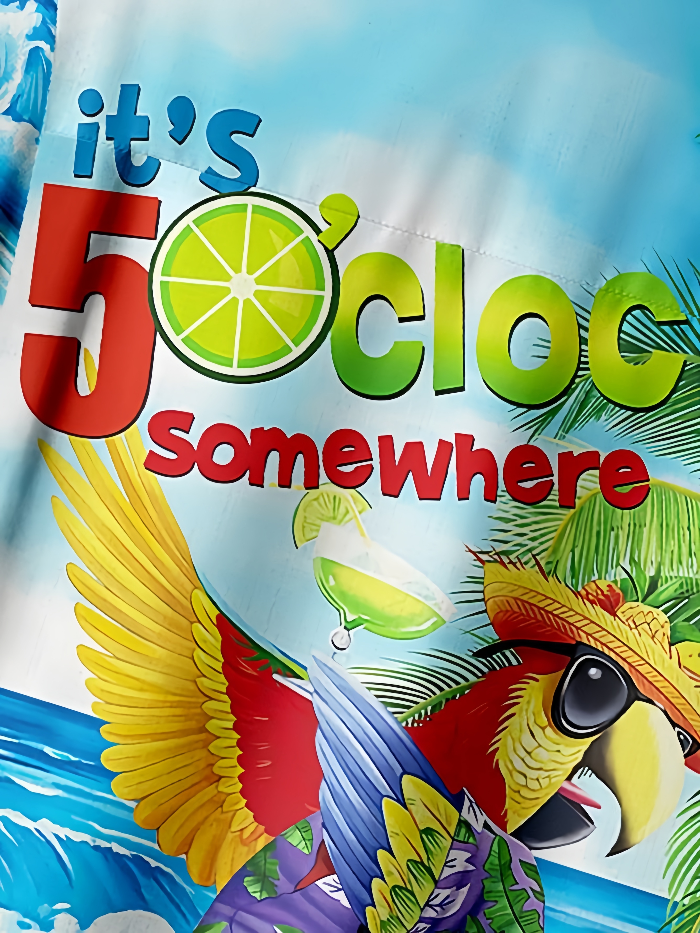 Parrot Chest Pocket Short Sleeve Hawaiian Shirt