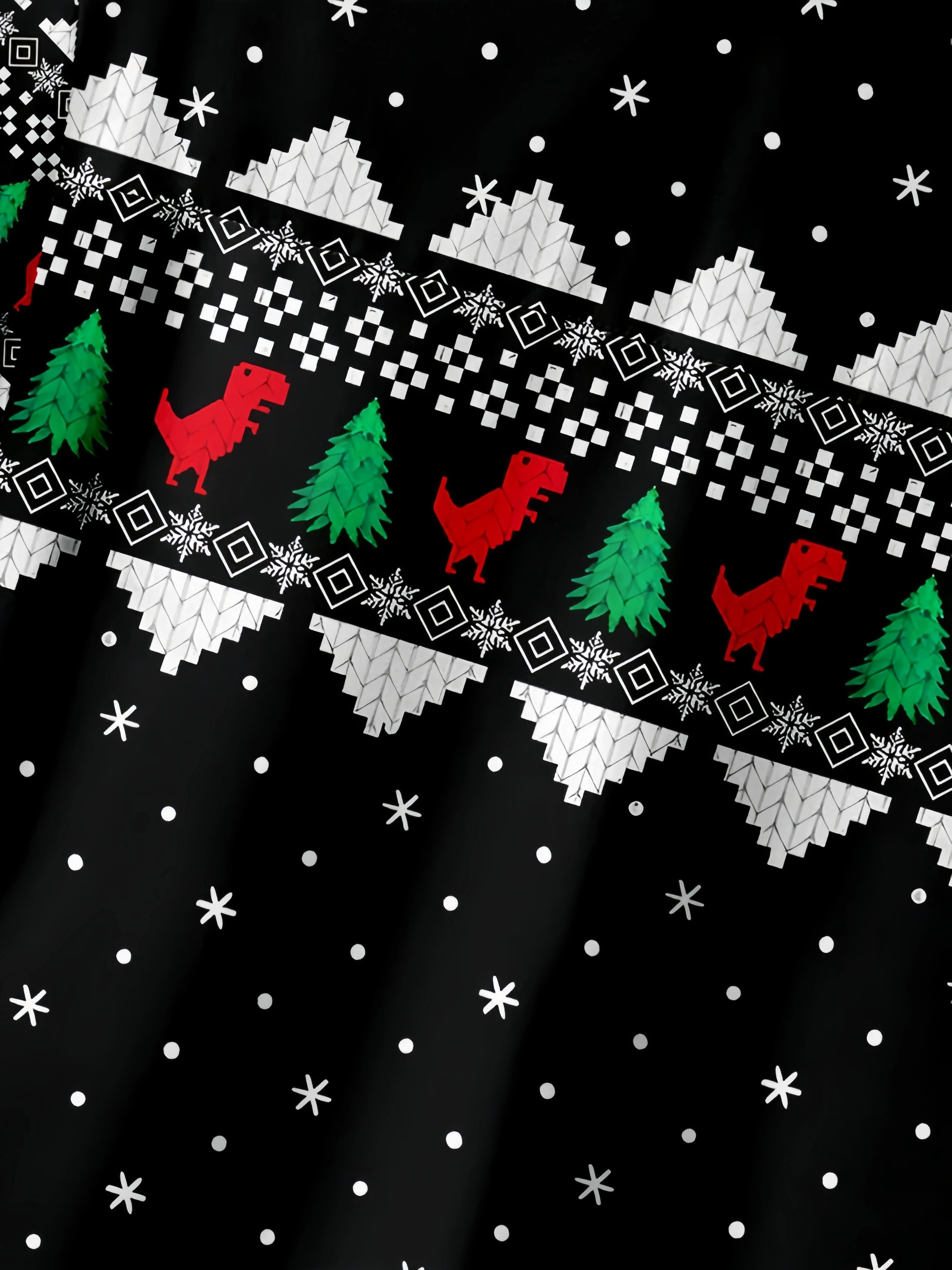 Christmas Christmas Dinosaur Ugly Chest Pocket Short Sleeve Hawaiian Shirt