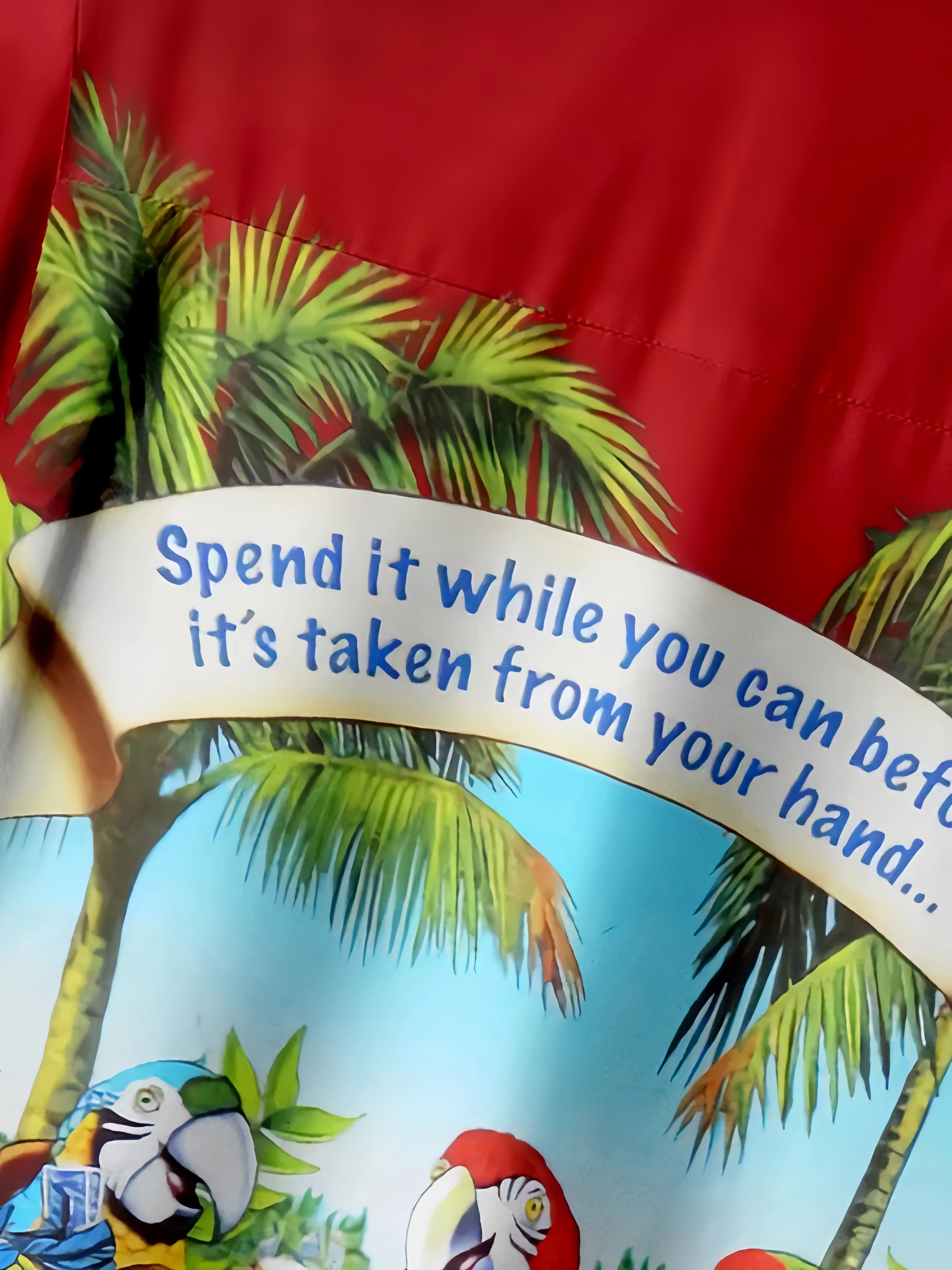 Parrots Chest Pocket Short Sleeve Hawaiian Shirt