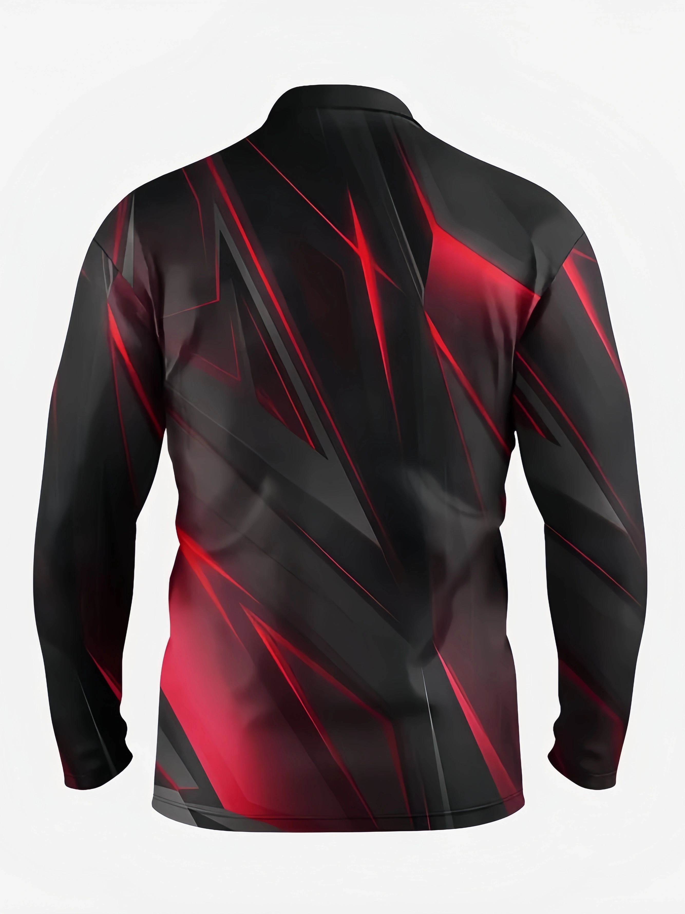 Abstract Geometric Long Sleeve Casual Polo Shirt